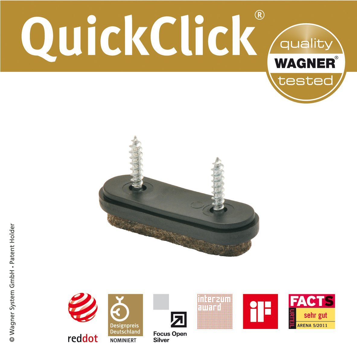 39 in yourself Stuhlgleiter I ULTRASOFT 12 mm 4er-Set WAGNER Filzgleiter Schraube I Gleiteinsatz Made design Anschrauben + x Klick-Gleiter - 4x 4x Basis DE, QuickClick® TANDEM austauschbar zum Wollfilz - - 8x +