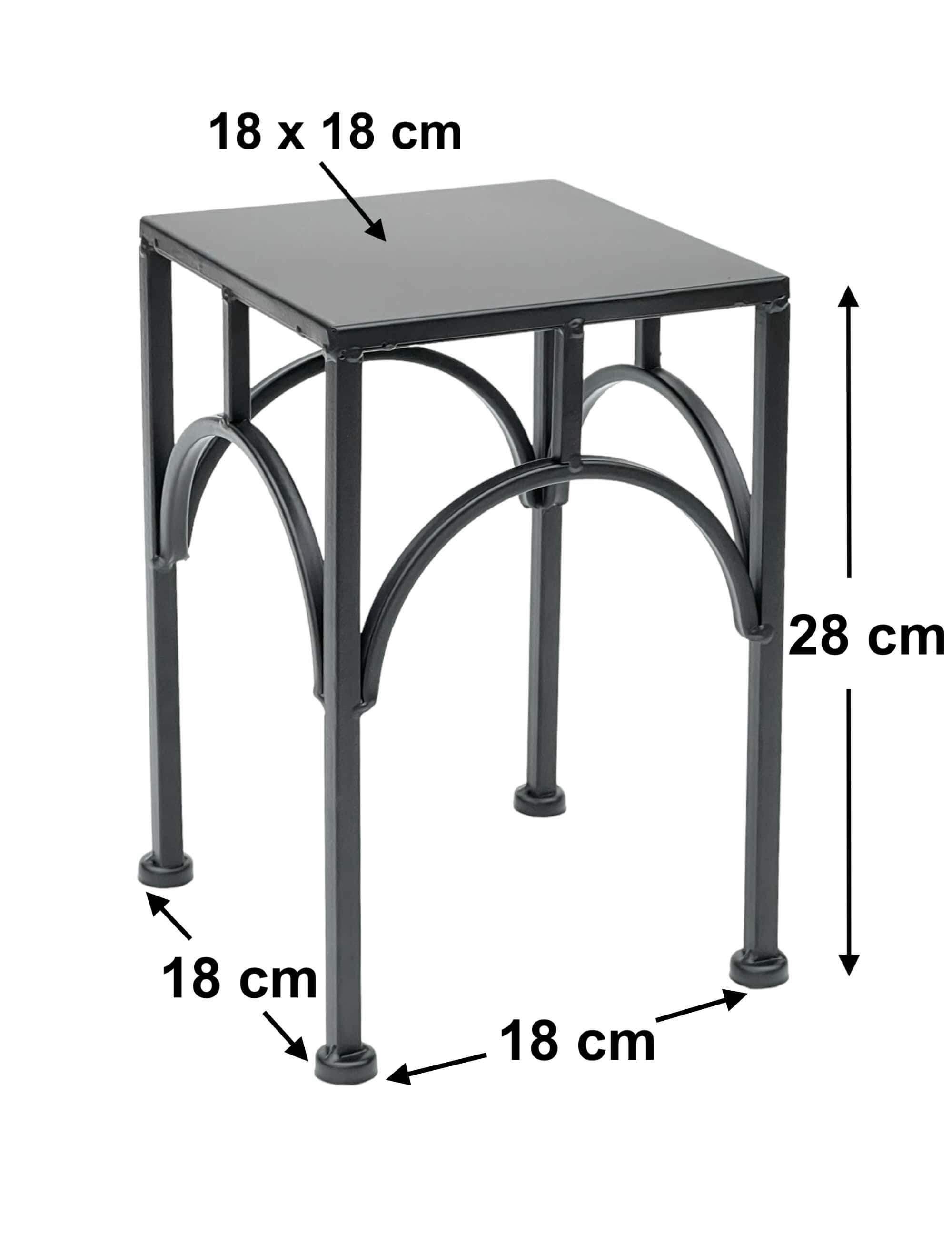 DanDiBo Blumenhocker Blumenhocker - 96449 28 Schwarz Beistelltisch Eckig Metall cm 38