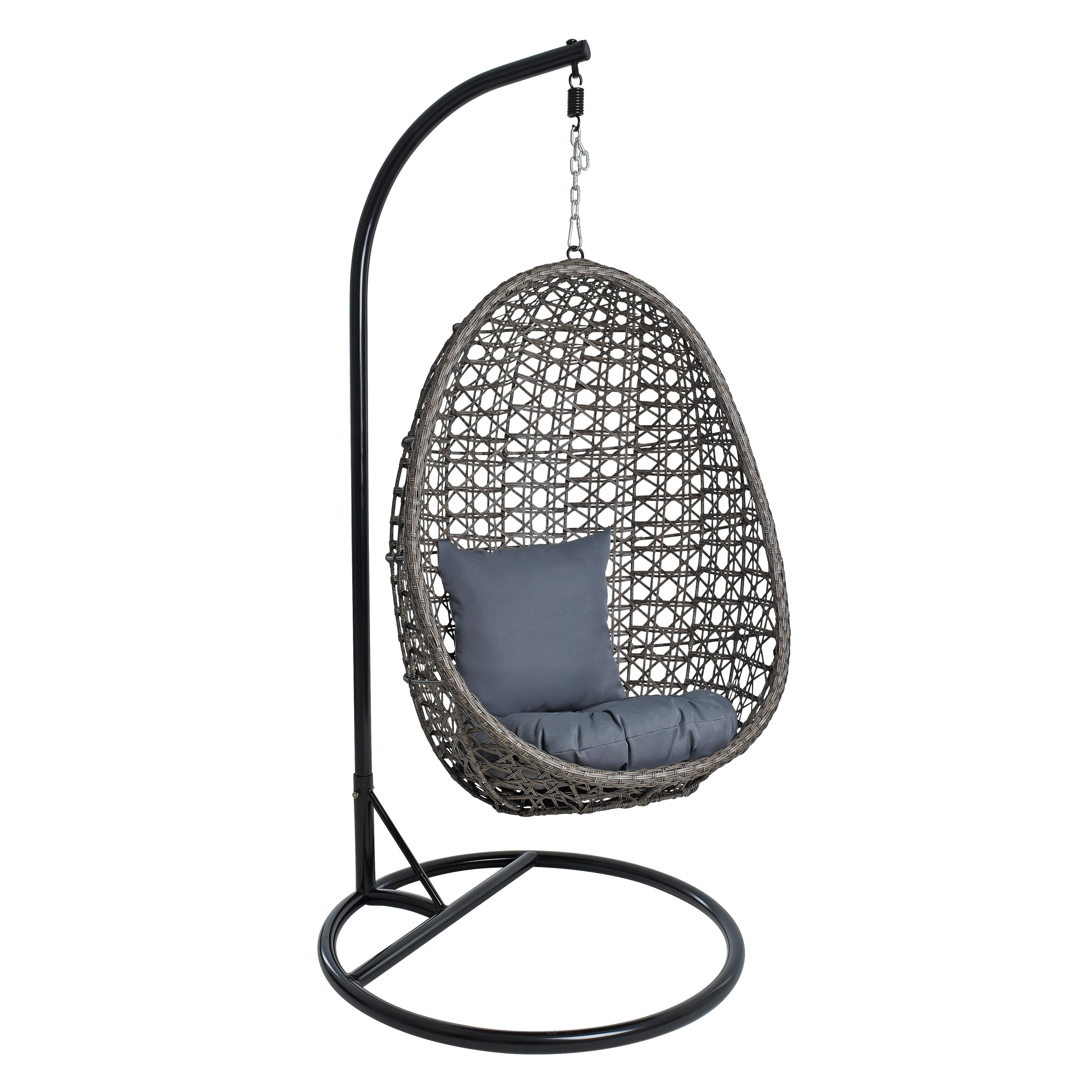 ESTEXO Кресла Deluxe Подвесноые стулья Polyrattan Hängestuhl Rattan Hängekorb + Gestell