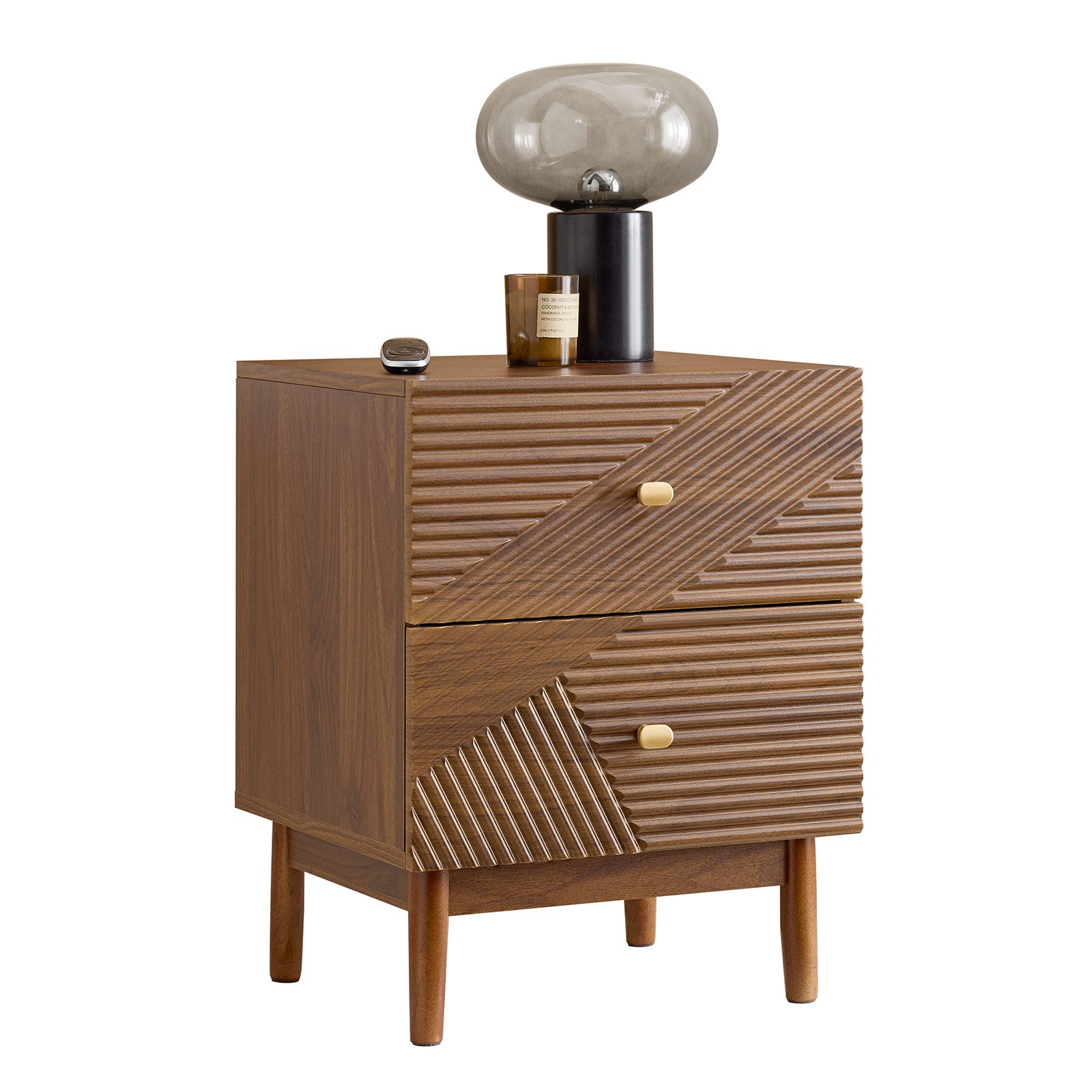 SoBuy Nachttisch FBT170, Nachtschrank mit 2 Schubladen, Beistelltisch Couch günstig online kaufen