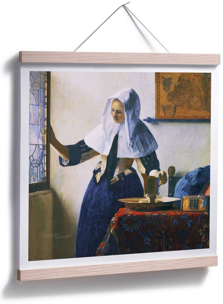 Person Fenster, Frau am mit Poster Wasserkanne Wall-Art Bild, Wandposter (1 St), Poster, Wandbild,