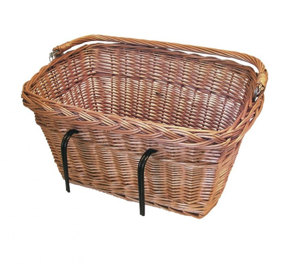 Fahrradkorb Basil Weiden-Korb Davos natur 33,5x48x25,5cm, natur, Haken vorn/hinten