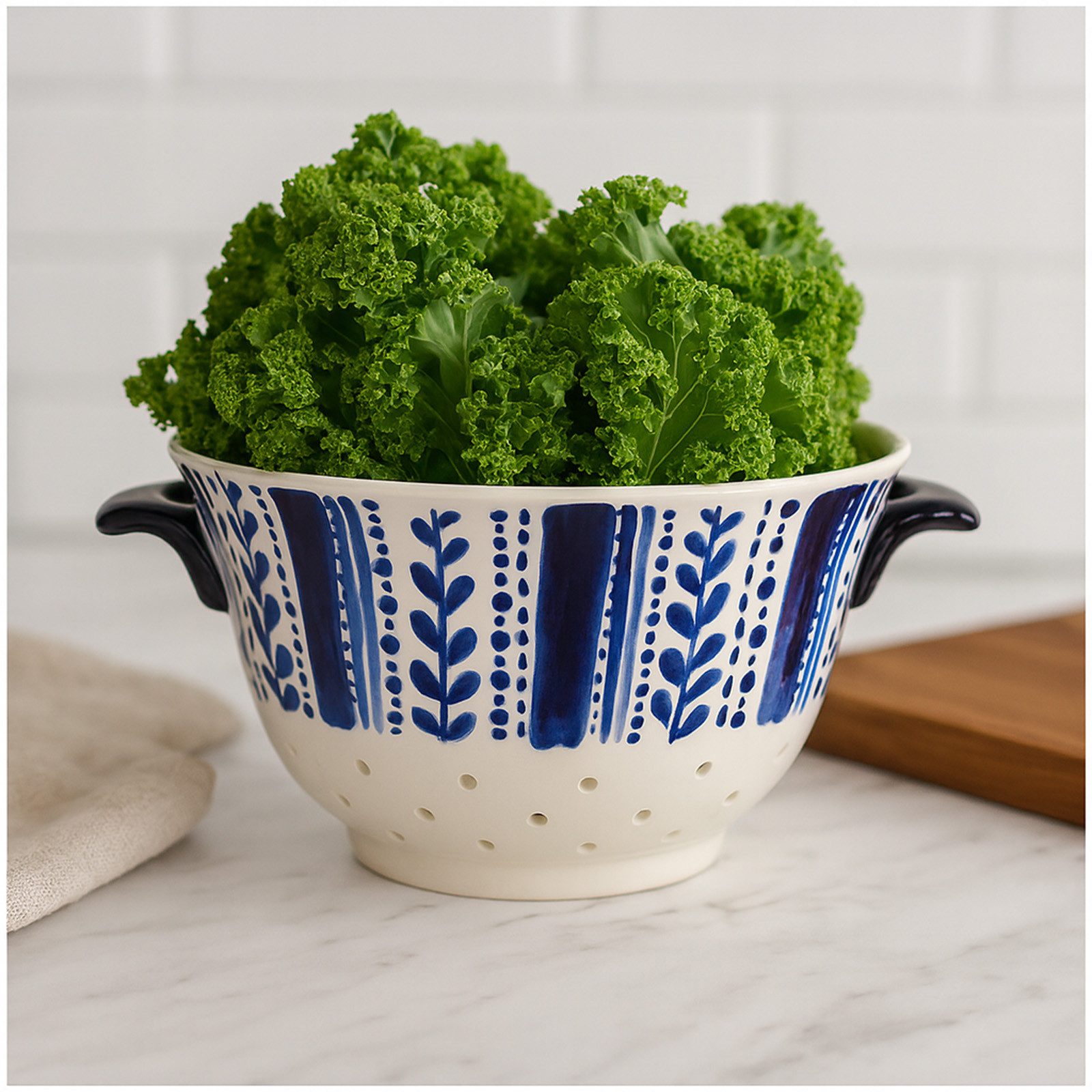 Neuetischkultur Küchensieb Küchensieb Keramik Landhaus, Keramik, (Stück, 1-St., 1 Sieb), Seiher