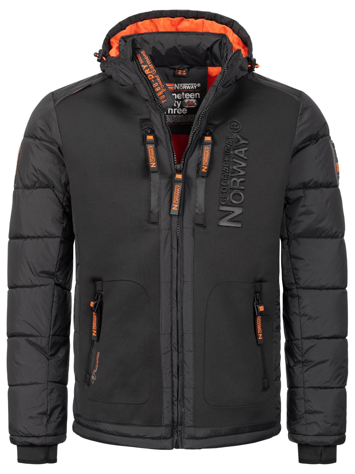 Geographical Norway Winterjacke Herren Hochwertige Outdoorjacke Kapuzenjacke Parka