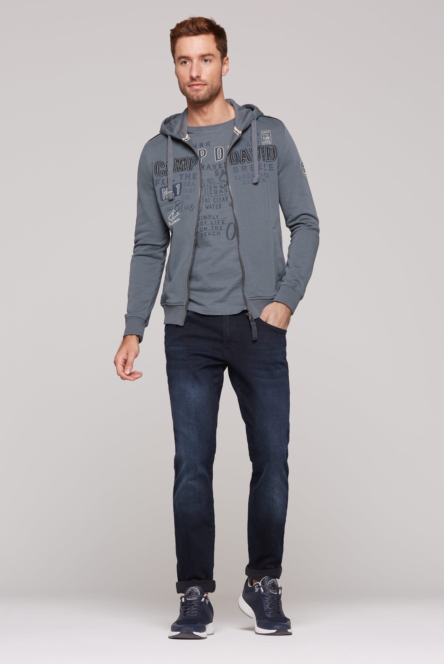 CAMP DAVID Kapuzensweatjacke mit Baumwolle