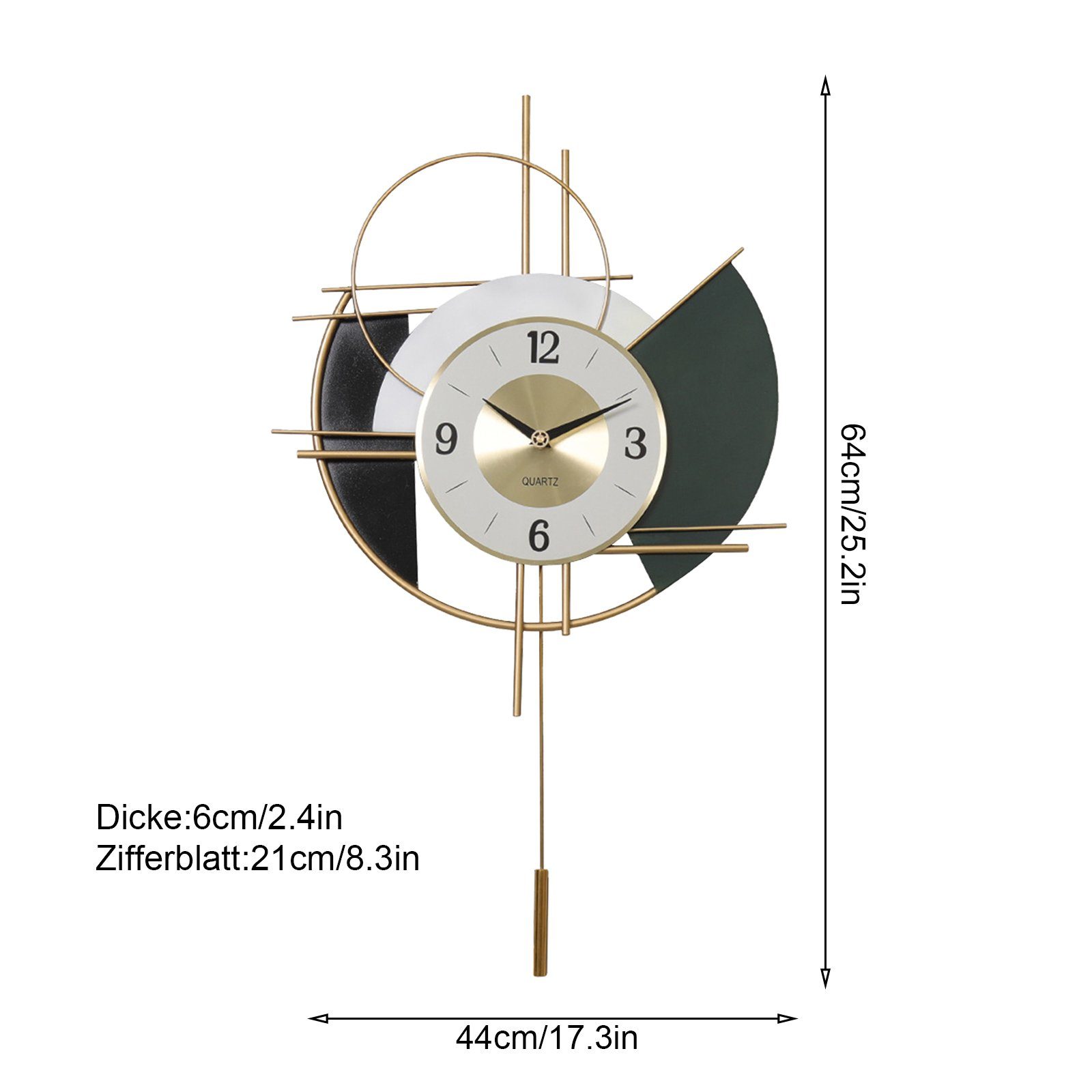 TWSOUL Pendelwanduhr Stille Swing-Wanduhr, Nordische Kunstwanduhr (Leises D günstig online kaufen