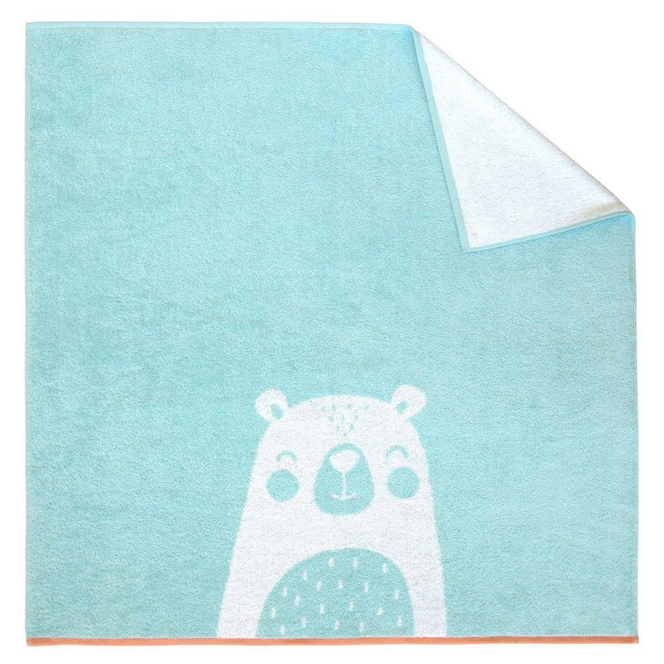 Dyckhoff Badetuch Dyckhoff Kinderbadetuch \'Bear\' Mint - Blau 100 x 100 cm