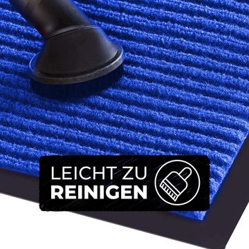 Teppich Schmutzfangmatte 90 x 120 cm Farbe, Praknu, rechteckig, Höhe: 7 mm, Waschbar - Robust - Rutchfeste Fußmatte für Innen- und Außenbereich