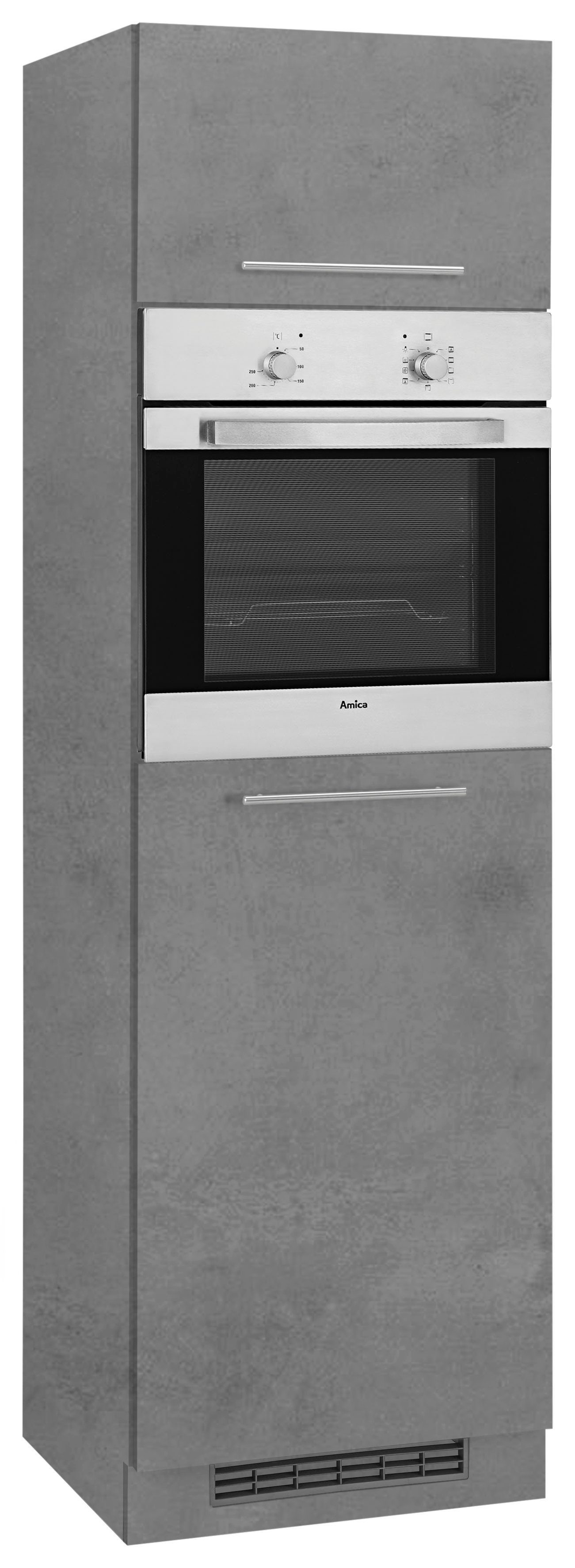 wiho Küchen Backofenumbauschrank Flexi2 betonfarben/betonfarben
