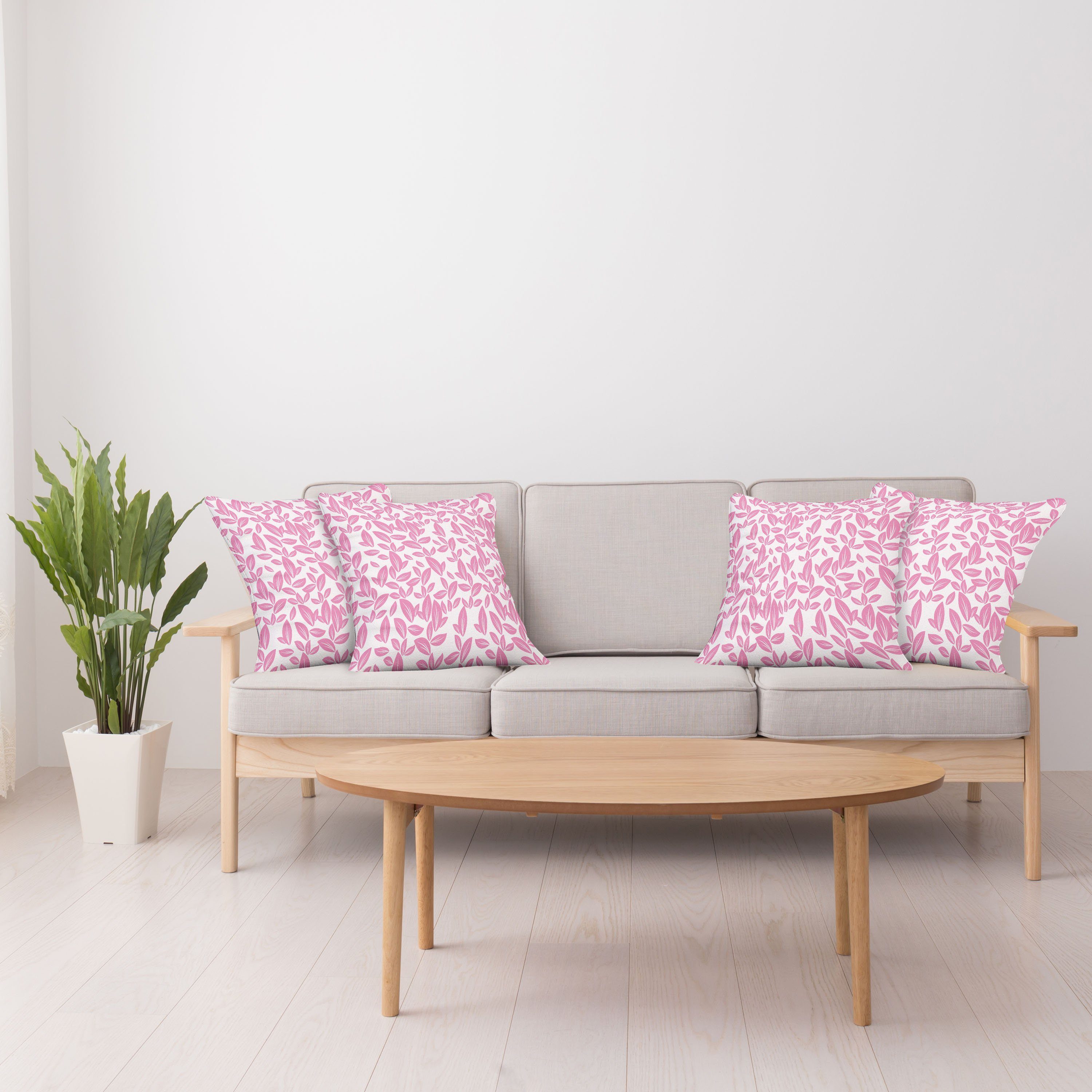 Kissenbezüge Modern Pink (4 Accent Doppelseitiger Digitaldruck, Big Petals Blume Abakuhaus Stück)