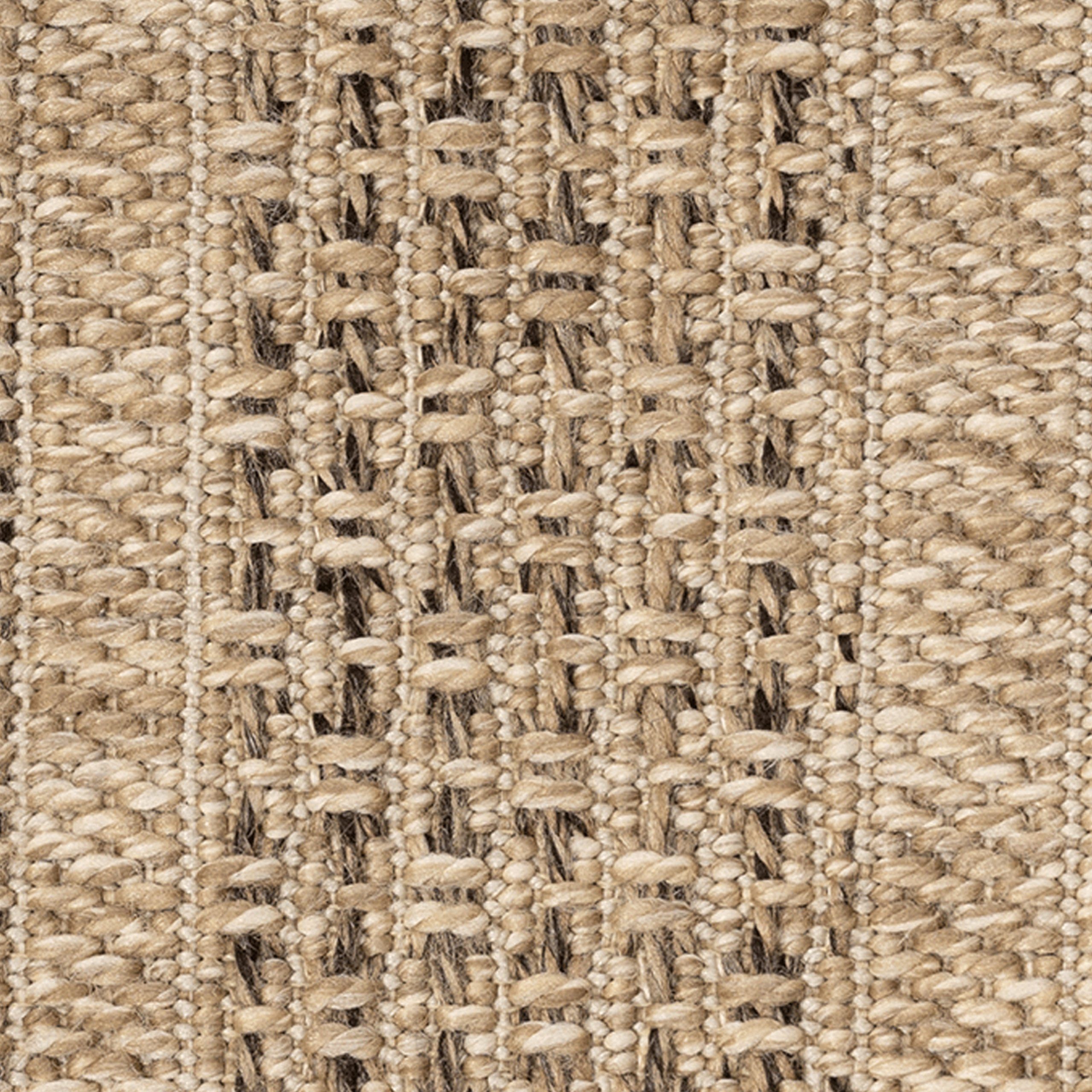- In- Outdoorteppich Teppich beige-braun, Outdoor mm gestreift Carpetia, rechteckig, 5 - Wetterfester Höhe: und