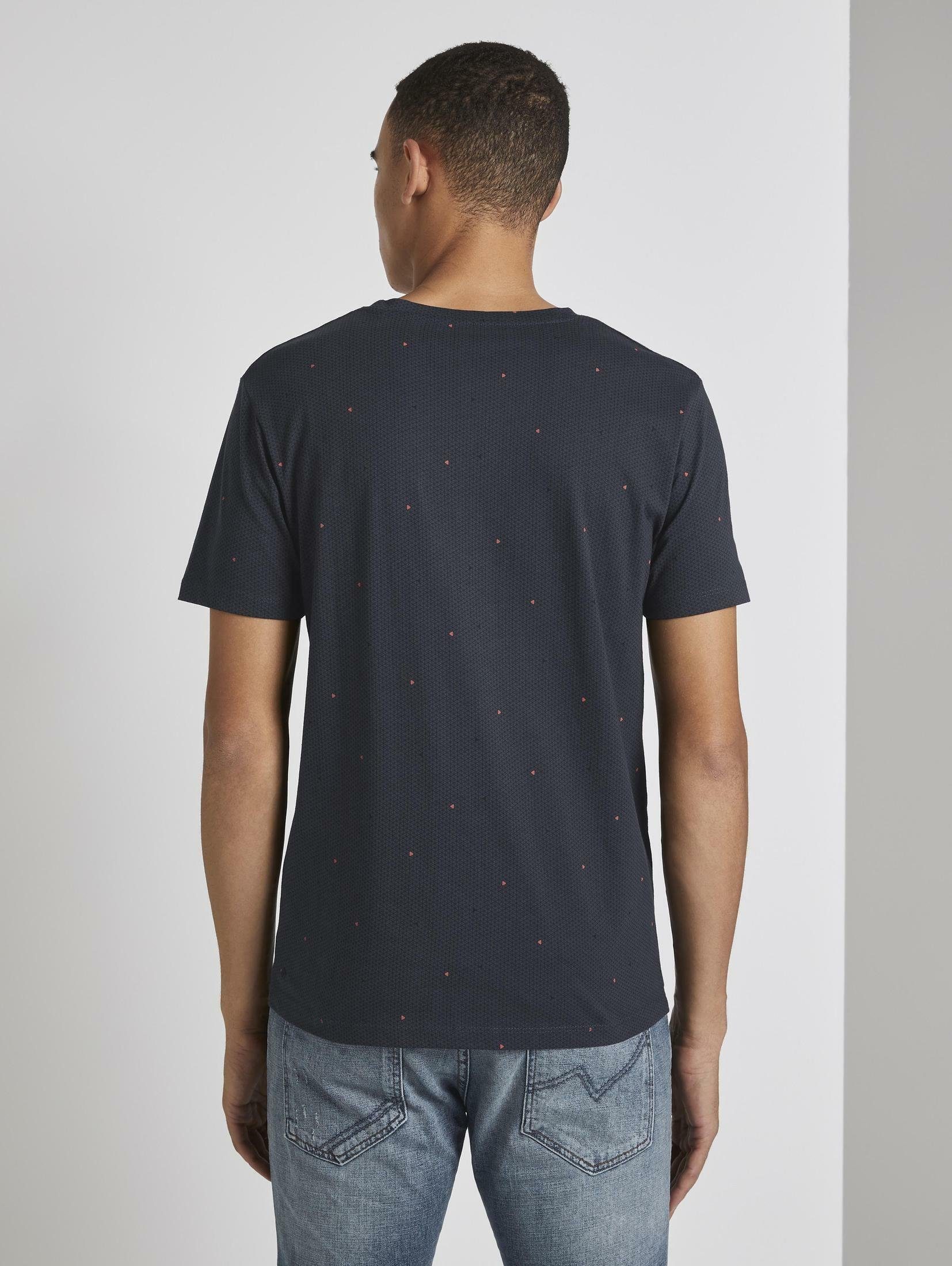 T-Shirt und TOM Brusttasche Denim mit T-Shirt Alloverprint TAILOR