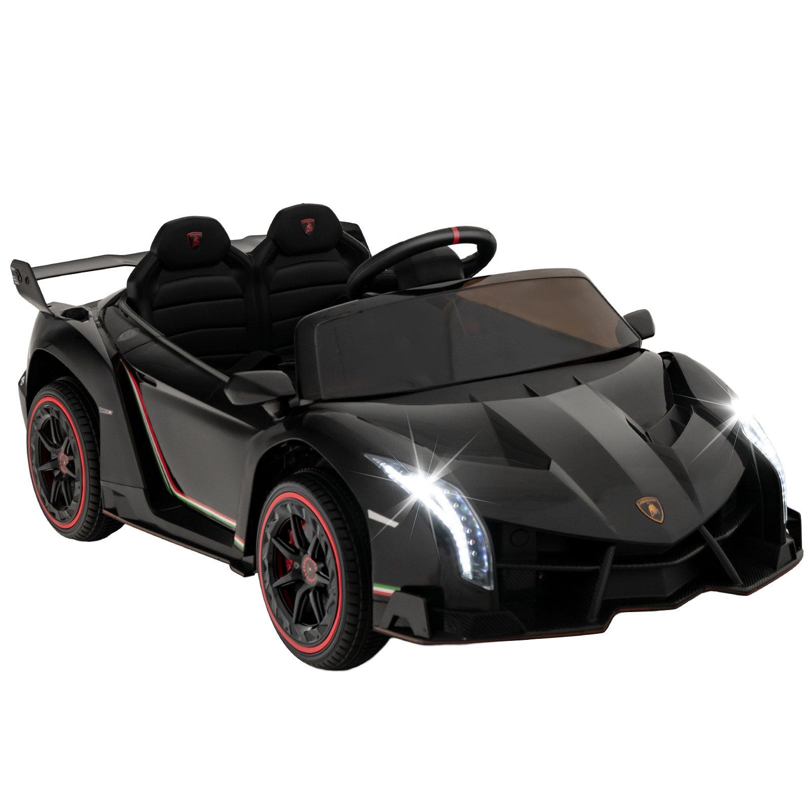 COSTWAY Elektro-Kinderauto, Lamborghini Kinder Elektroauto mit Hupe, Musik