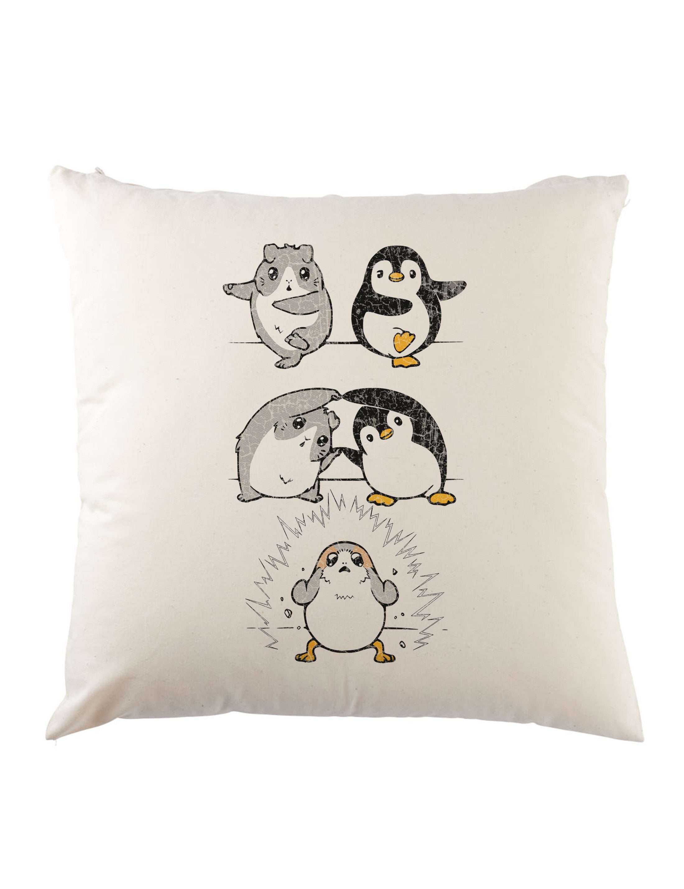 Dekokissen Porg Fusion Dekokissen Penguin Pinguin Hamster Fun Geek Nerd Gift Wars