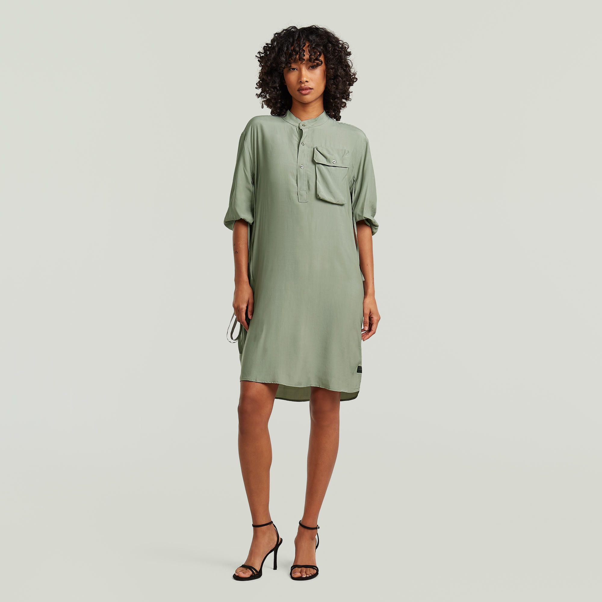 G-STAR Blusenkleid DRS Fluid Dress mit verstellbaren Ärmeln, Regular Fit