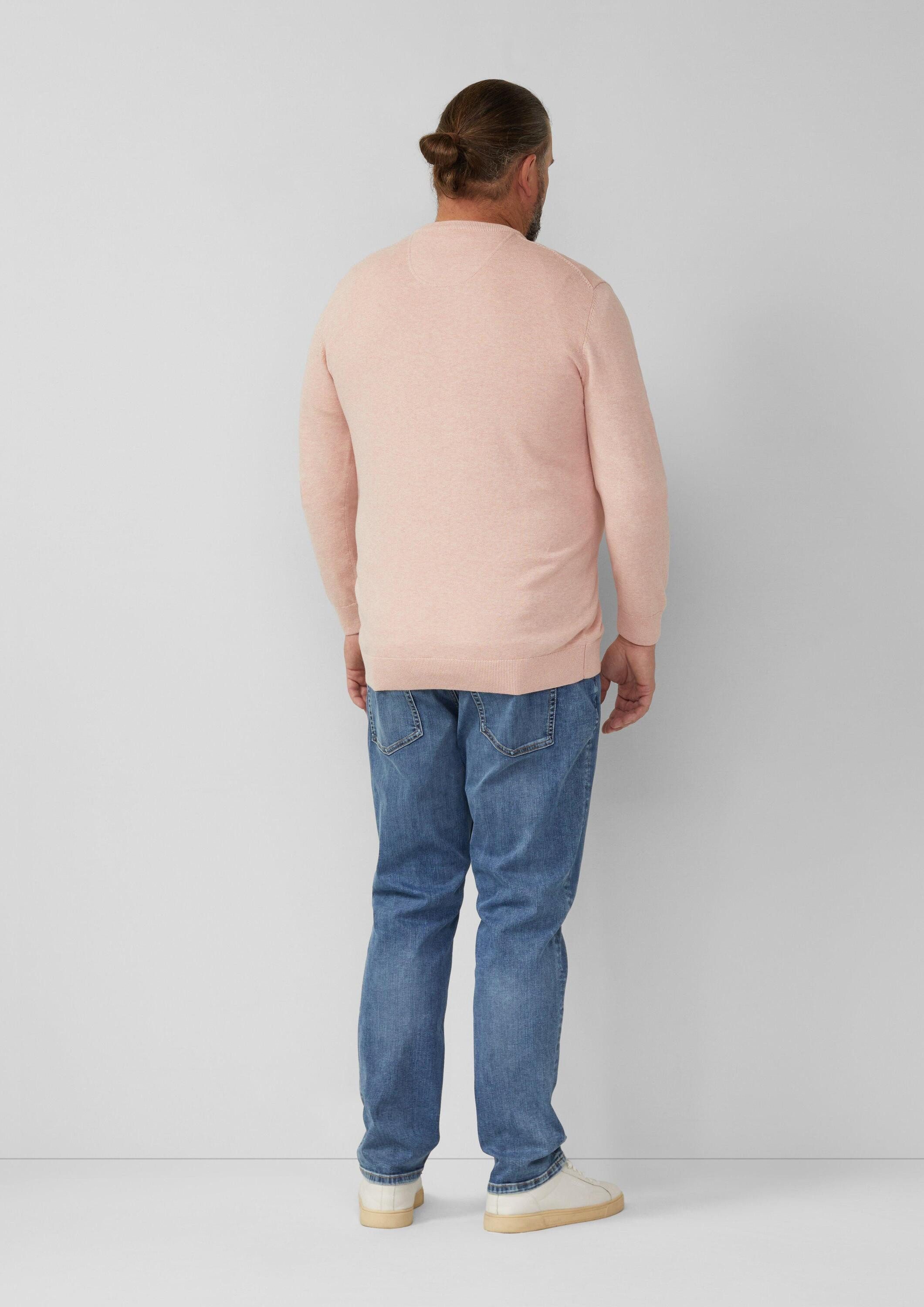 s.Oliver Longpullover Strickpullover Strickpullover mit Logo-Stickerei