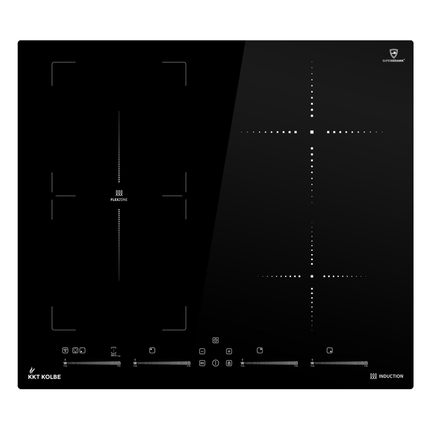 KKT KOLBE Induktions-Kochfeld IND5901HC, 60cm Induktionskochfeld Herdplatte 4 Zonen WLAN Smart App Kochplatte
