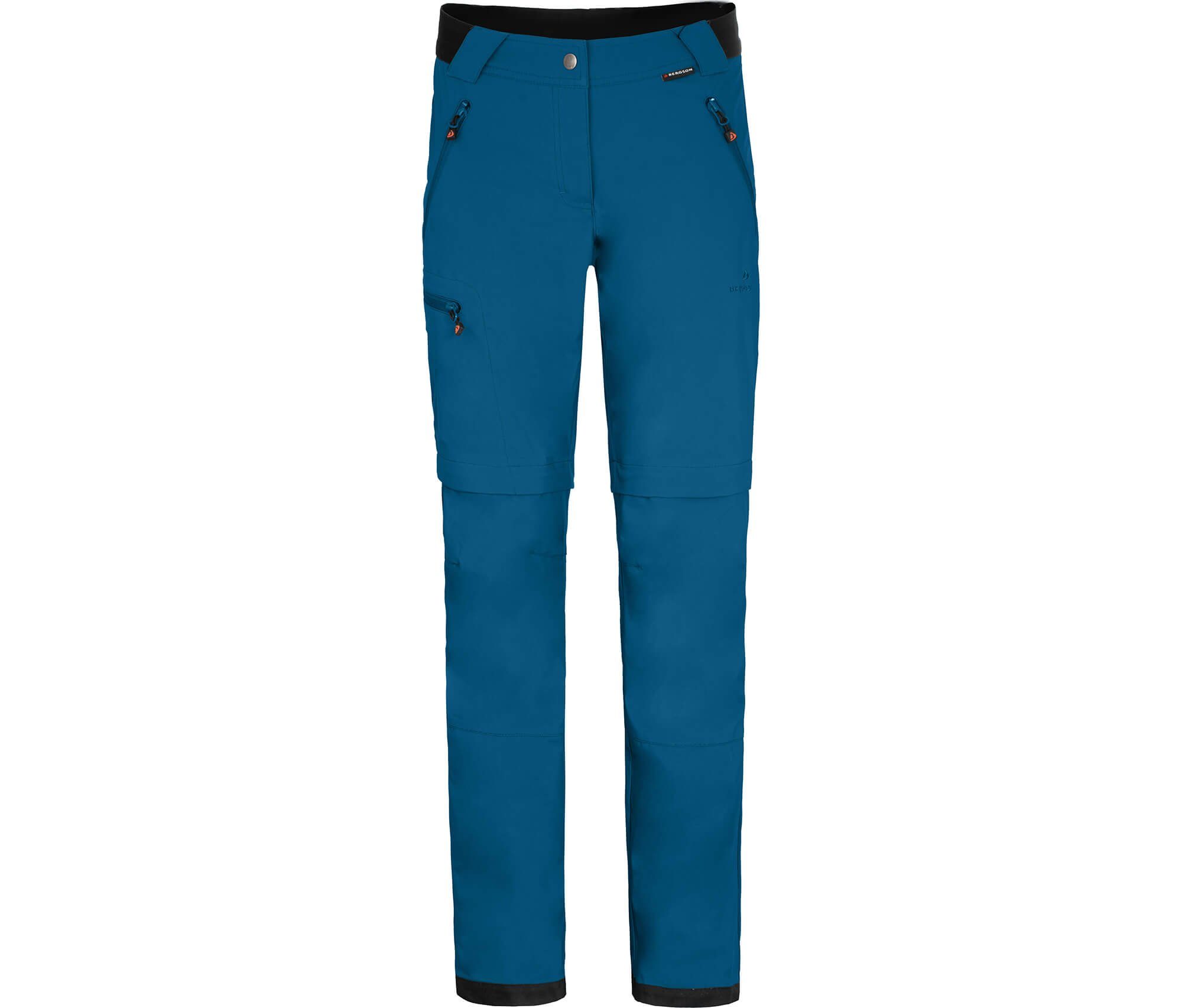 Bergson Zip-off-Hose Saphir blau Kurzgrößen, winddicht, Softshellhose, Damen strapazierfähig, Zipp-Off TESSE