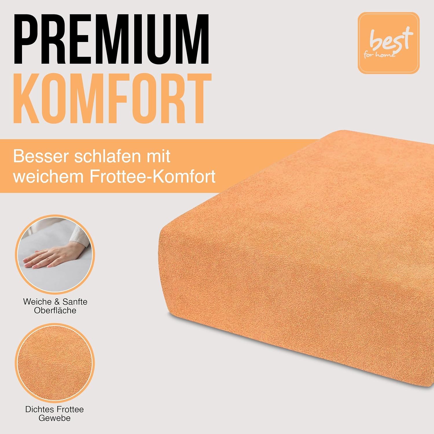 Best for You Spannbettlaken Terry Spannbettlaken–Flauschiger Handtuchstoff für Komfort & Passform, Frotte, Gummizug: Rundum, (1 Stück), Weich, flauschig, atmungsaktiv, hautfreundlich
