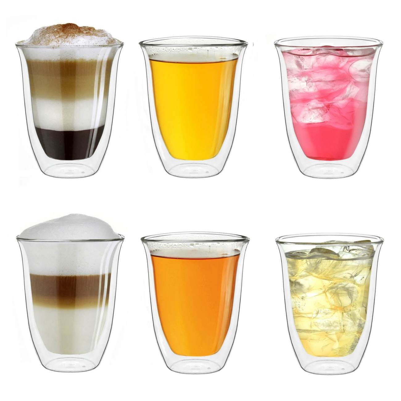 Creano Teeglas Thermoglas “DG-V” 6er-Set 400ml, Borosilikatglas, 6 Gläser