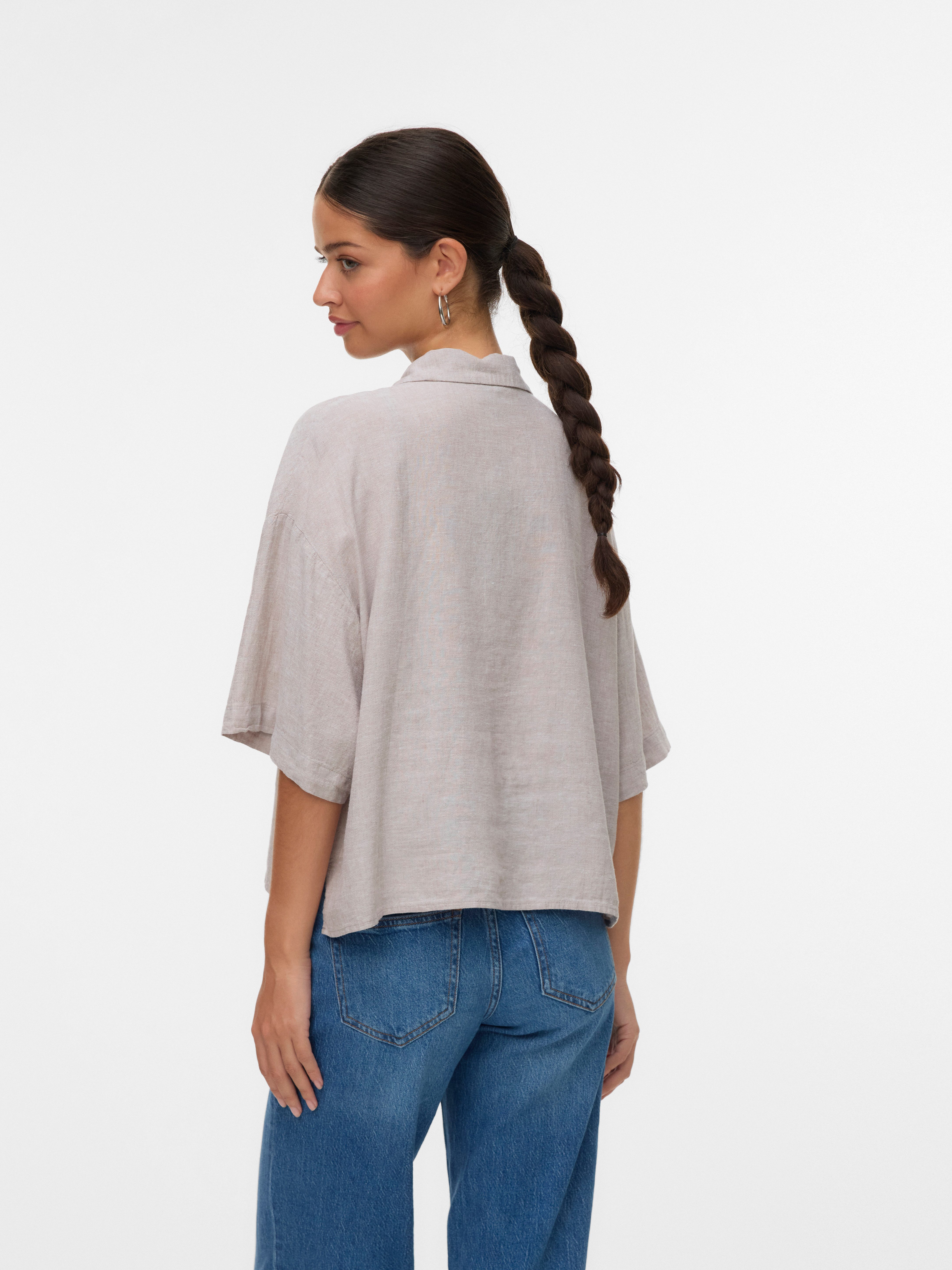 Vero Moda Hemdbluse VMLINN LINEN 2/4 günstig online kaufen