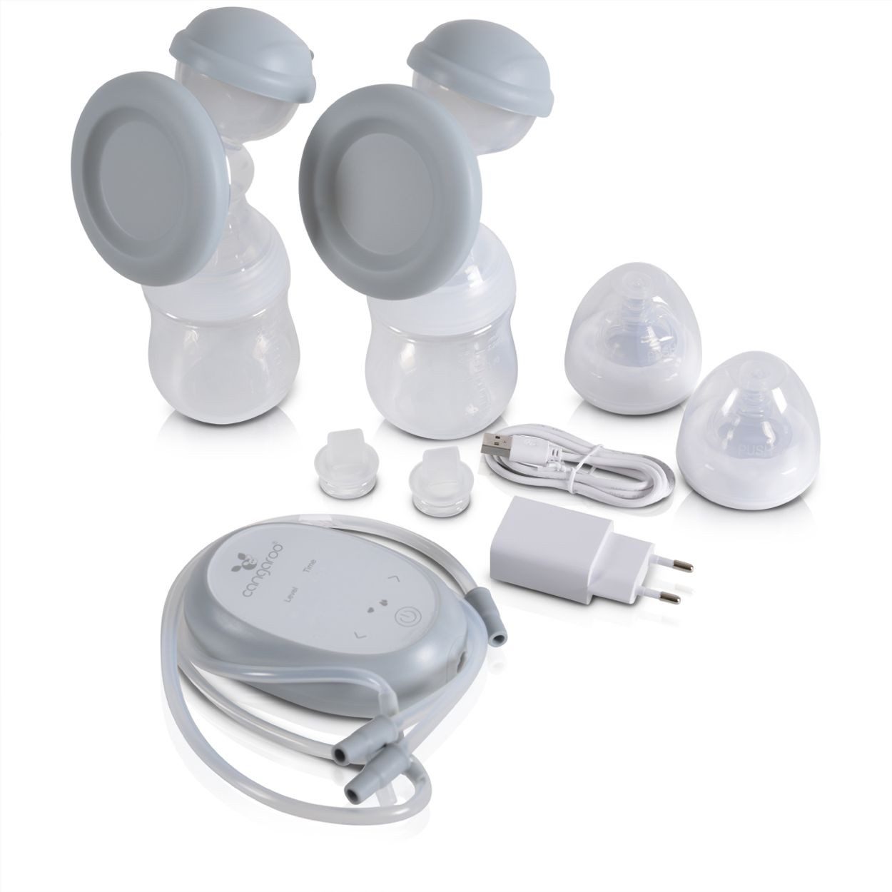 Cangaroo Elektrische Milchpumpe elektrische Doppelmilchpumpe, 2 in 1 Grace XN-D254 Nasensauger Flaschen