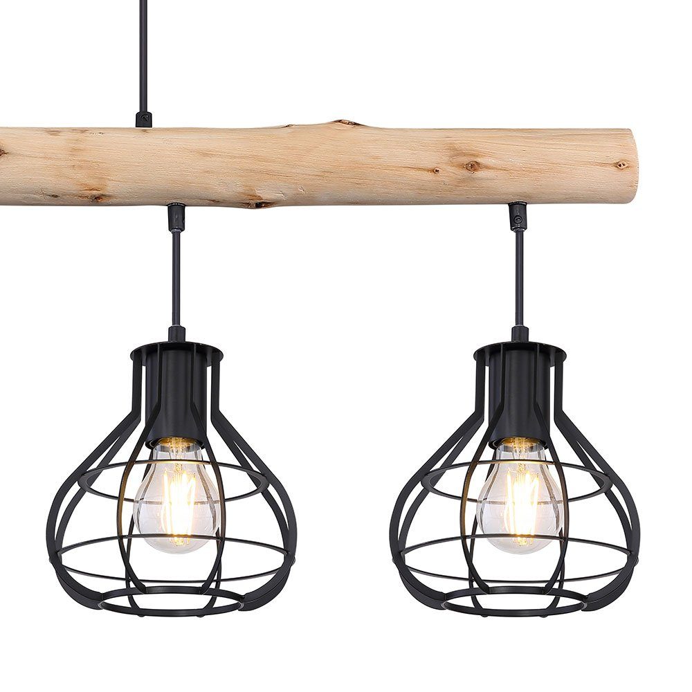 etc-shop LED Pendelleuchte, Warmweiß, Hänge Holz Decken Lampe Filament Leuchtmittel Pendel Balken inklusive, Leuchte