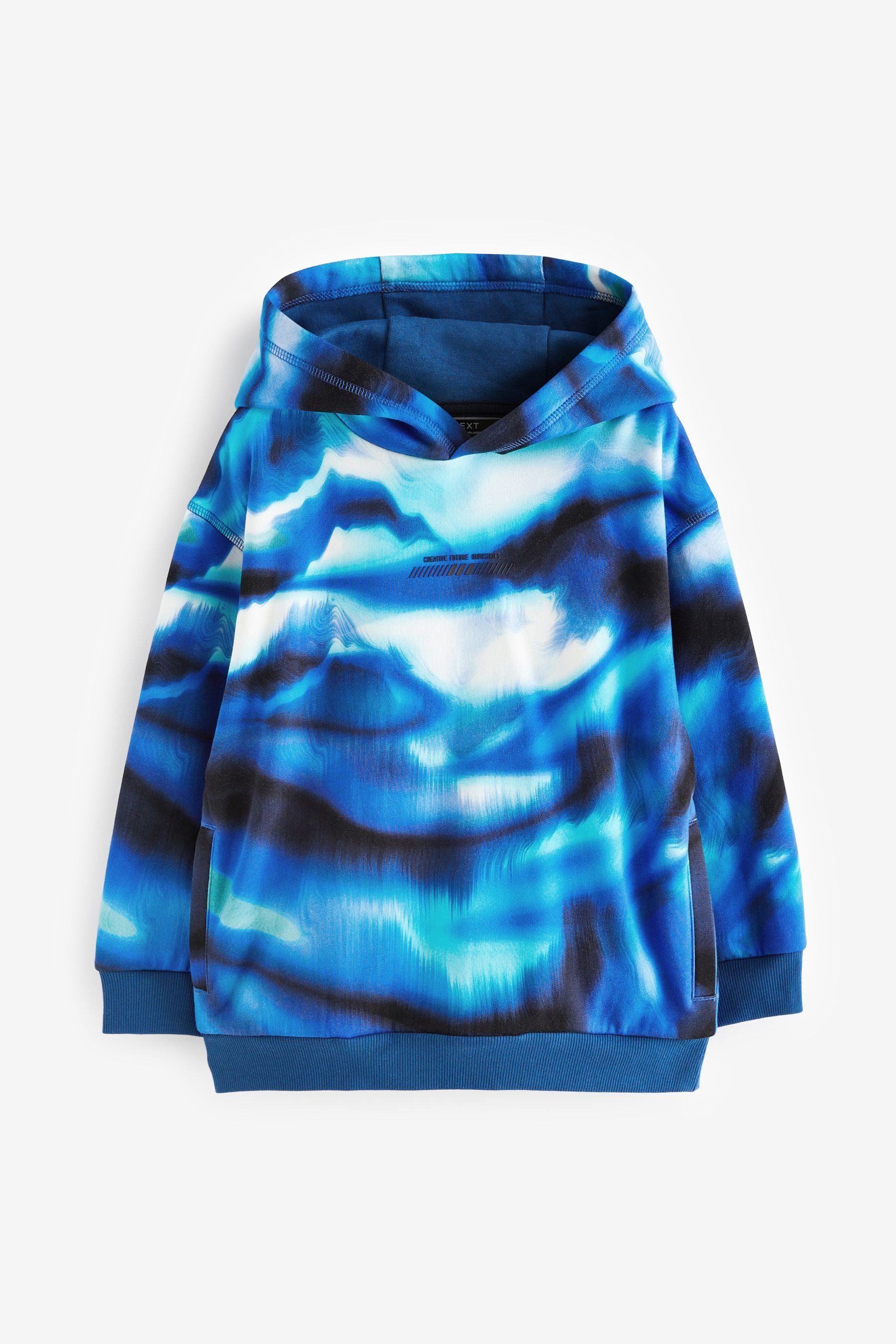 Digitaldruck Kapuzensweatshirt Kapuzensweatshirt (1-tlg) Next Blue mit