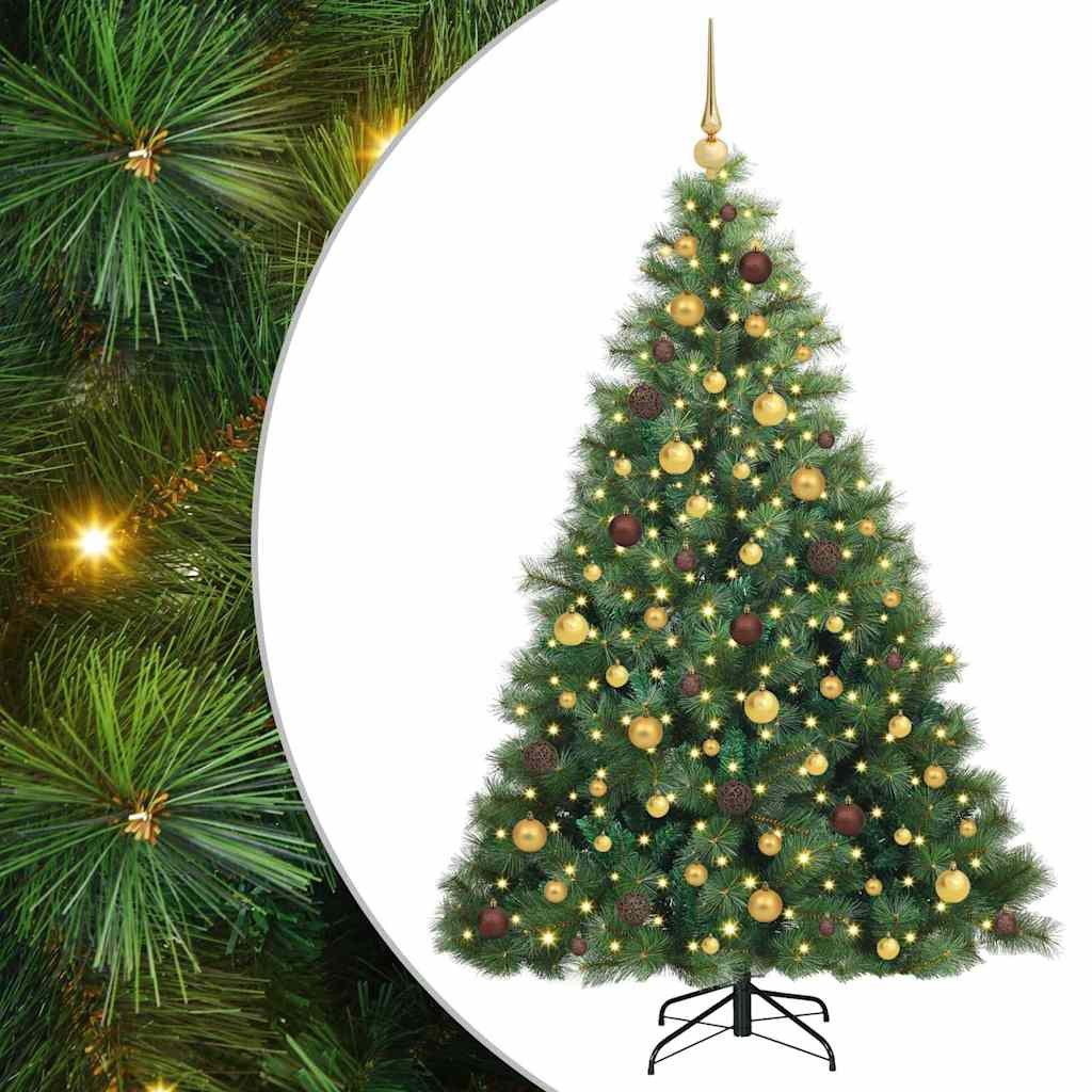 vidaXL LED Baum Künstlicher Weihnachtsbaum mit 300 LEDs Grün 180 cm PE und PVC