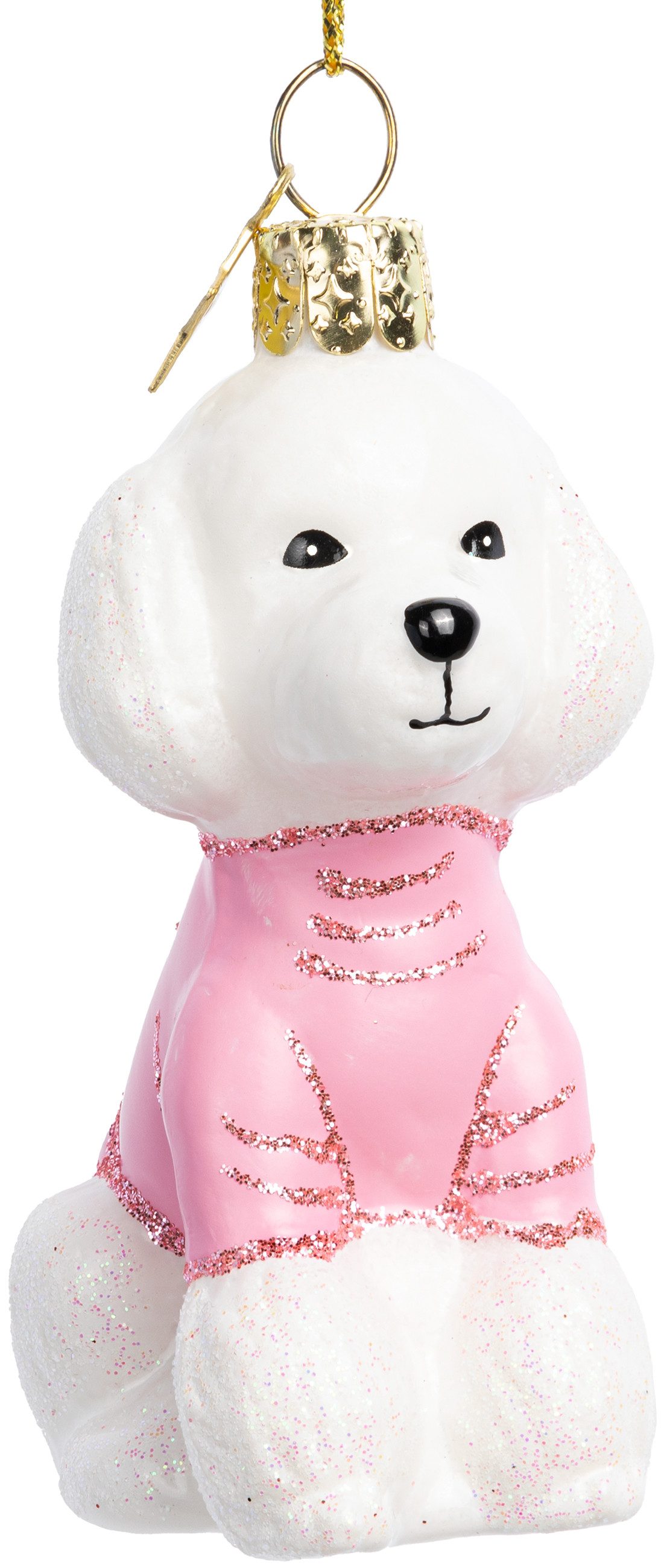 SIKORA Christbaumschmuck Pudel Rosa Shirt besondere Weihnachtskugel Glas An günstig online kaufen
