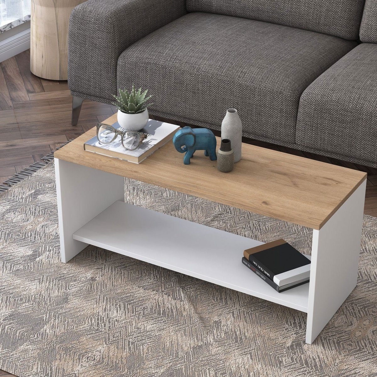 Baidani Couchtisch Eichenoptik Designer Trissino, Couchtisch hochwertige