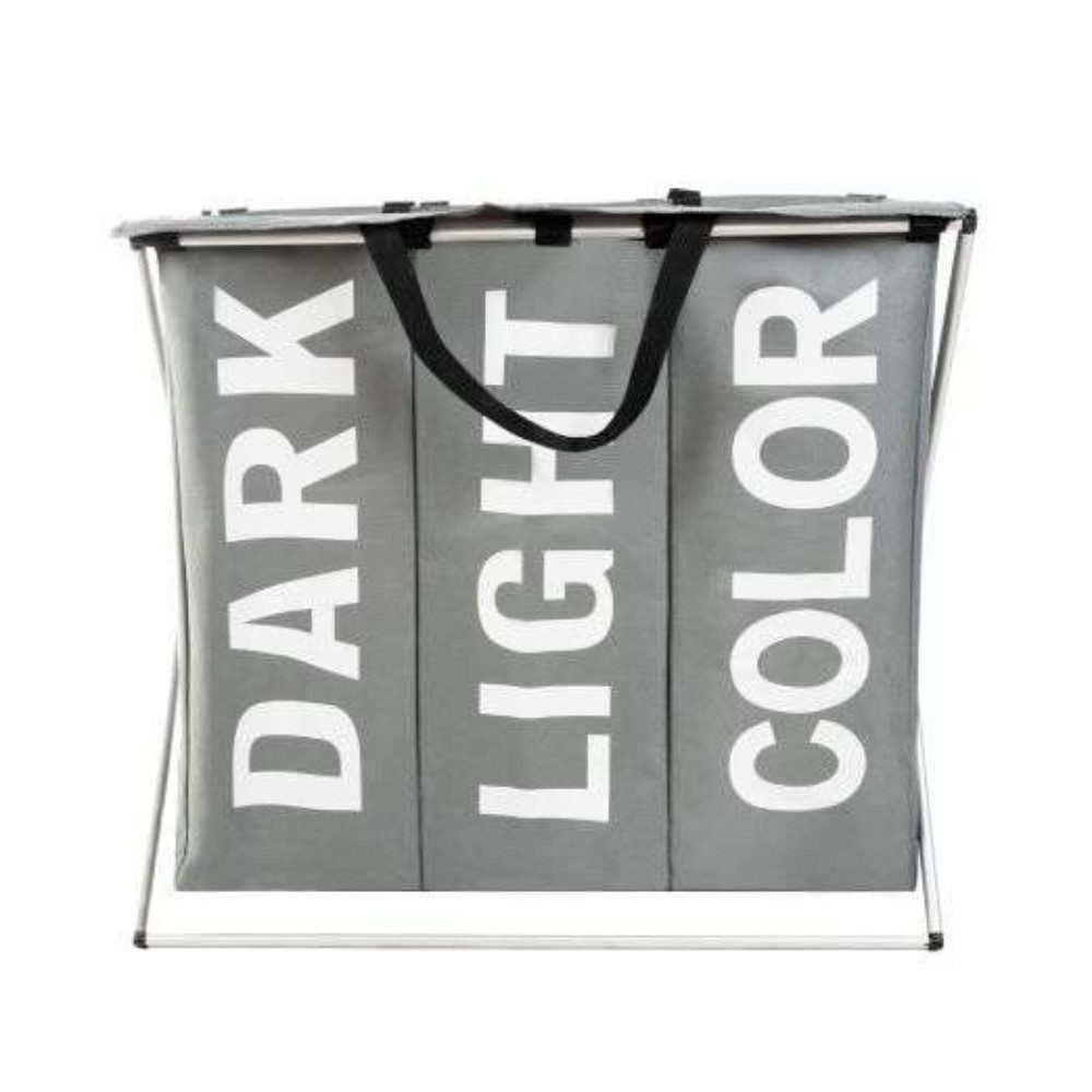 Ruhhy Wäschekorb 3 Fächer Wäschesammler (Spar-Set, 1 St., wasserdicht, faltbar), verfügt zusätzlich über 2 Griffe, die ein bequemes Heben