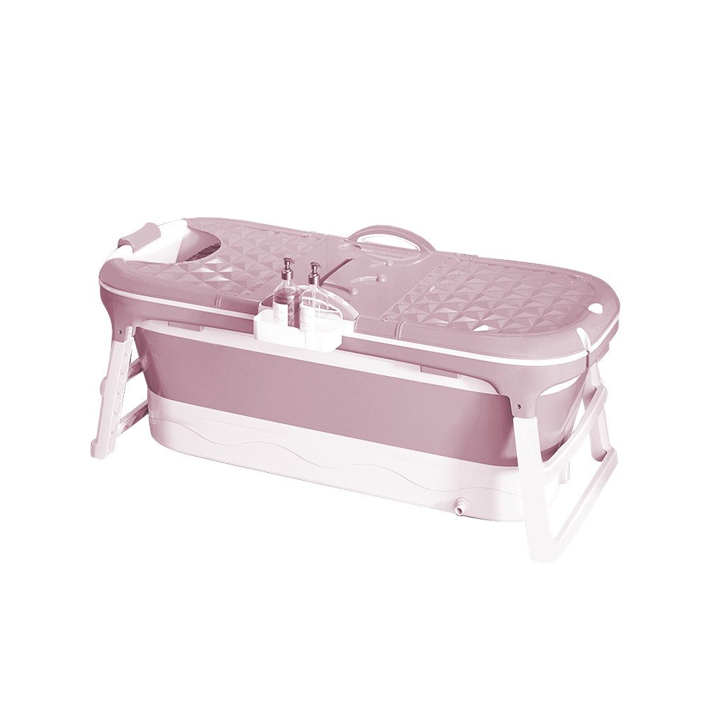 JEOBEST Badewanne Faltbare Badewanne Erwachsene 118x60x53cm Seifenkorb, Massage-Schweiß-Dampfbadewanne mit Deckel,Blau