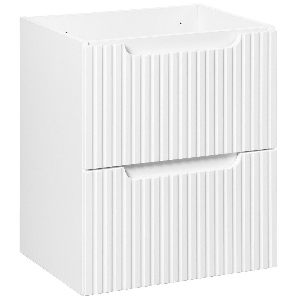 Lomadox Unterschrank NEWPORT-56-WHITE Waschtischunterschrank, weiß mit gerillter Front, ca. 50/57/39cm