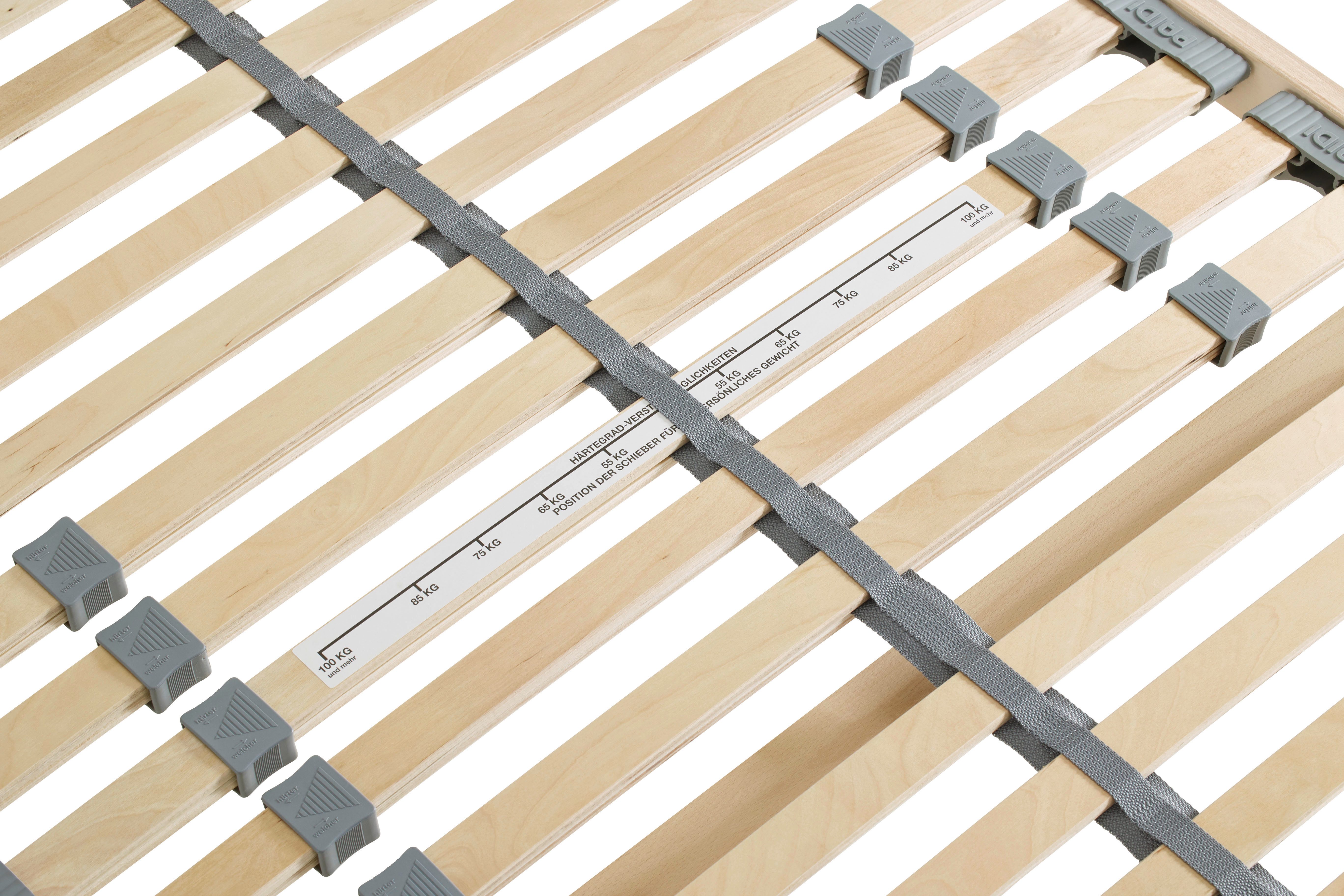Lattenrost COMFORT in verschiedenen Größen, montiert, Härteverstellung, PAIDI, Kopfteil nicht verstellbar, Fußteil nicht verstellbar, besonders langlebig und stabil, 5 Jahre Garantie, 120 Kg Tragkraft