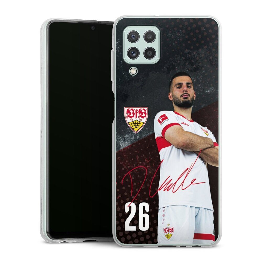 DeinDesign Handyhülle VfB Stuttgart Deniz Undav Offizielles Lizenzprodukt Deniz Undav 24/25, Samsung Galaxy A22 4G Silikon Hülle Bumper Case Handy Schutzhülle