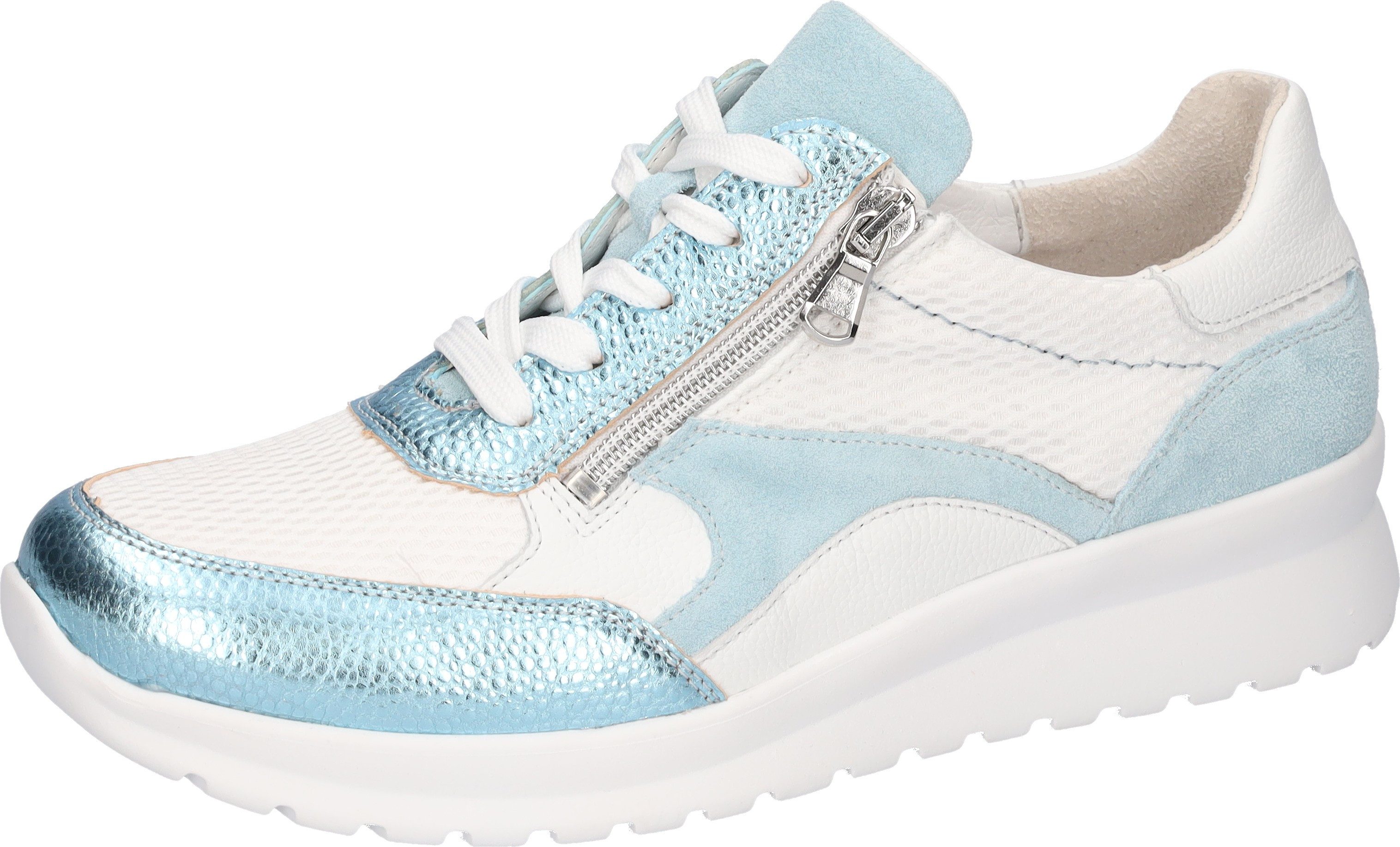 Waldläufer K-SUNNY Sneaker Schnürschuh, Komfortschuh mit seitlichem Reißverschlus, K-Weite