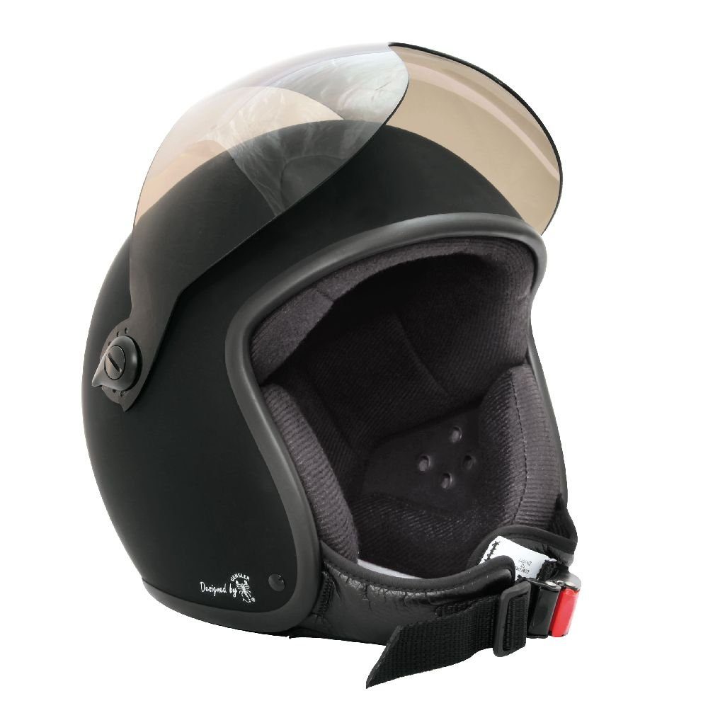 Bores Motorradhelm Gensler Bogo 1 Jethelm Matt Schwarz Mit Visier