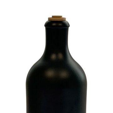 mikken Ölspender Ölflasche Keramik 500 ml Steingut mit Ausgießer und Holzkappe