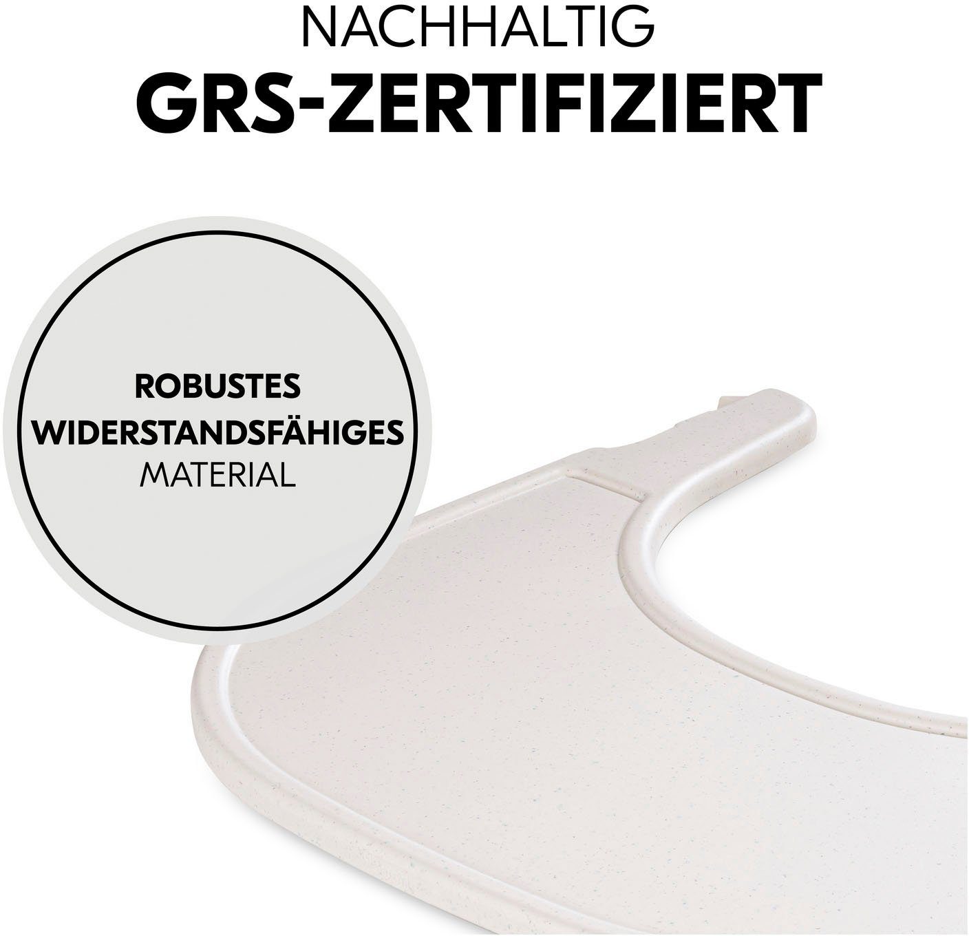 Hauck Hochstuhltablett Alpha Click Tray, Speckle Beige, Kunststoff, aus recyceltem Material