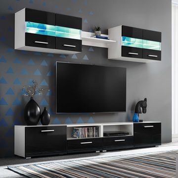 DOTMALL TV-Schrank Moderne Wohnwand mit LED-Beleuchtung,(5-St)