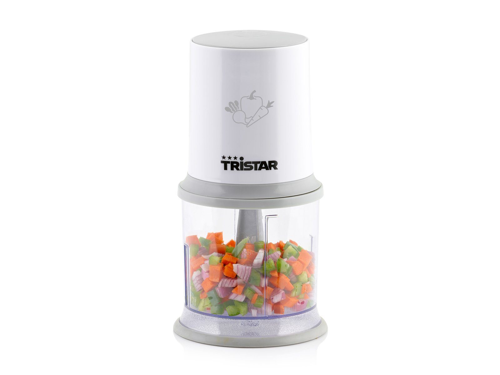 Tristar Zerkleinerer, 200 W, Elektrischer Food Chop-per Mehrzweck Zwiebel Gemüse-Schneider Mixer