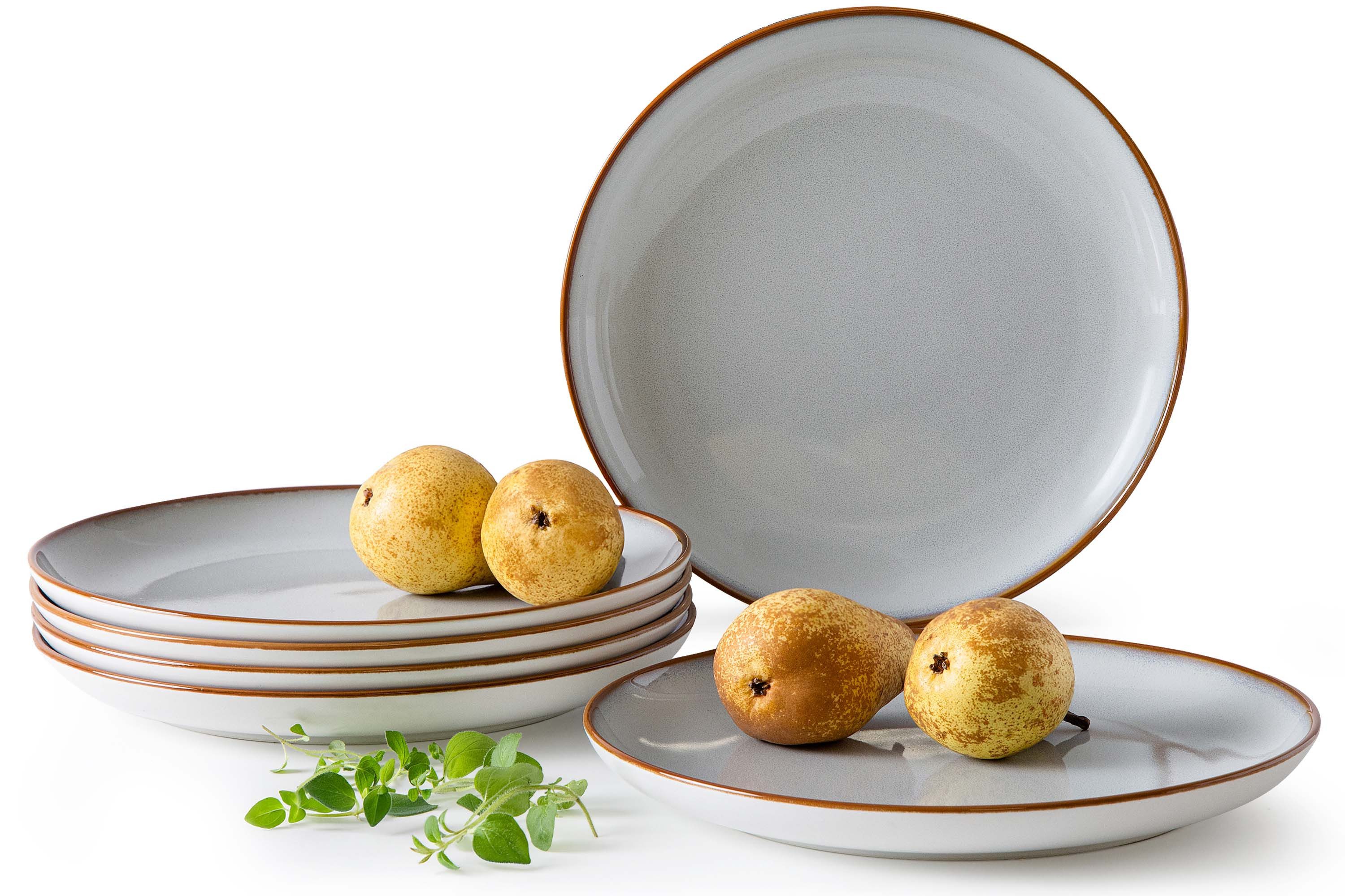 Ritzenhoff & Breker Tafelservice RITZENHOFF & BREKER PORTOFINO Tafelservice, 6x Тарелка обеденная, KONSIMO (6-tlg), 6 Personen, Steinzeug, spülmaschinengeeignet, mikrowellengeeignet, Reaktivglasur, Modern