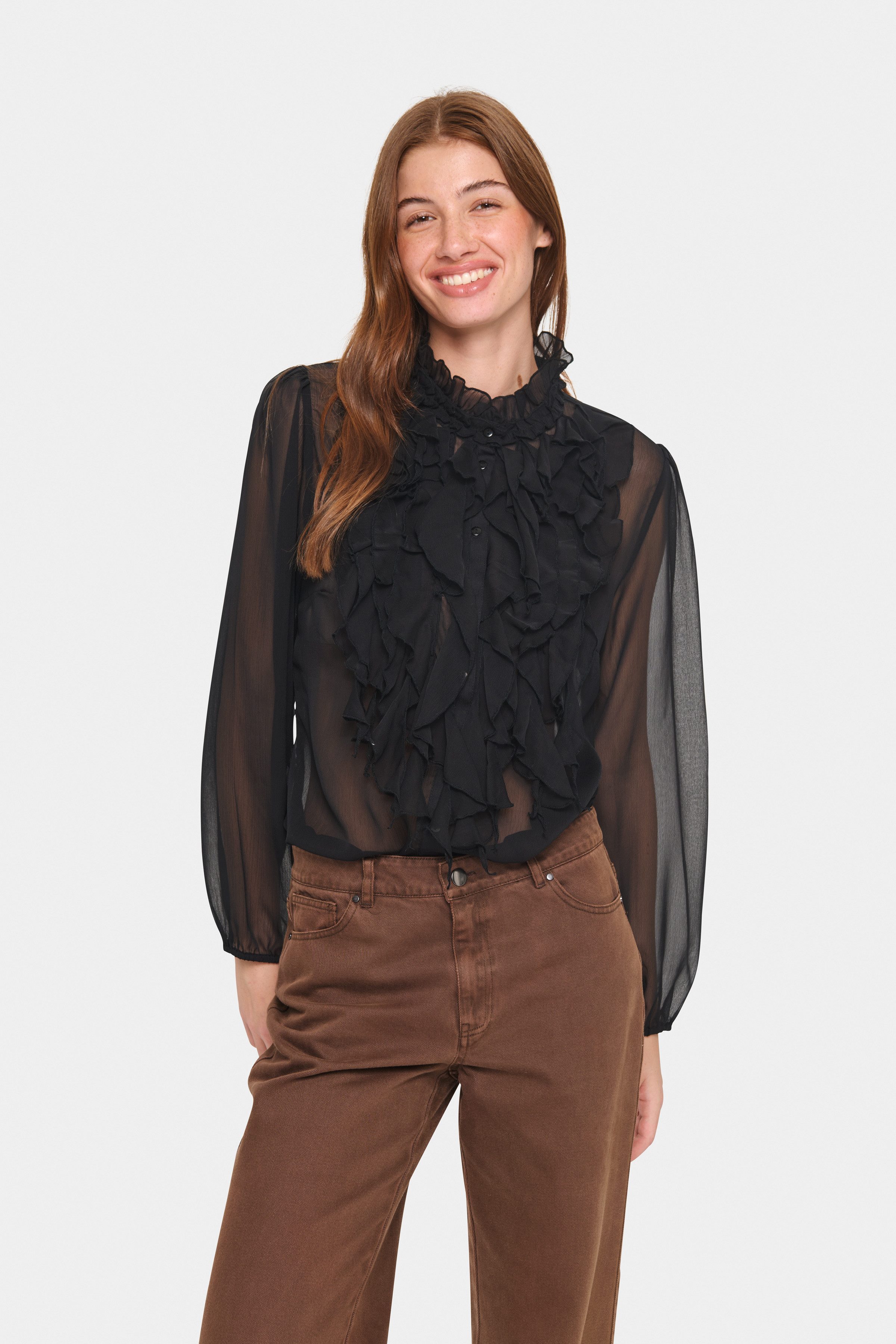 Saint Tropez Rüschenbluse LiljaSZ Crinkle LS günstig online kaufen