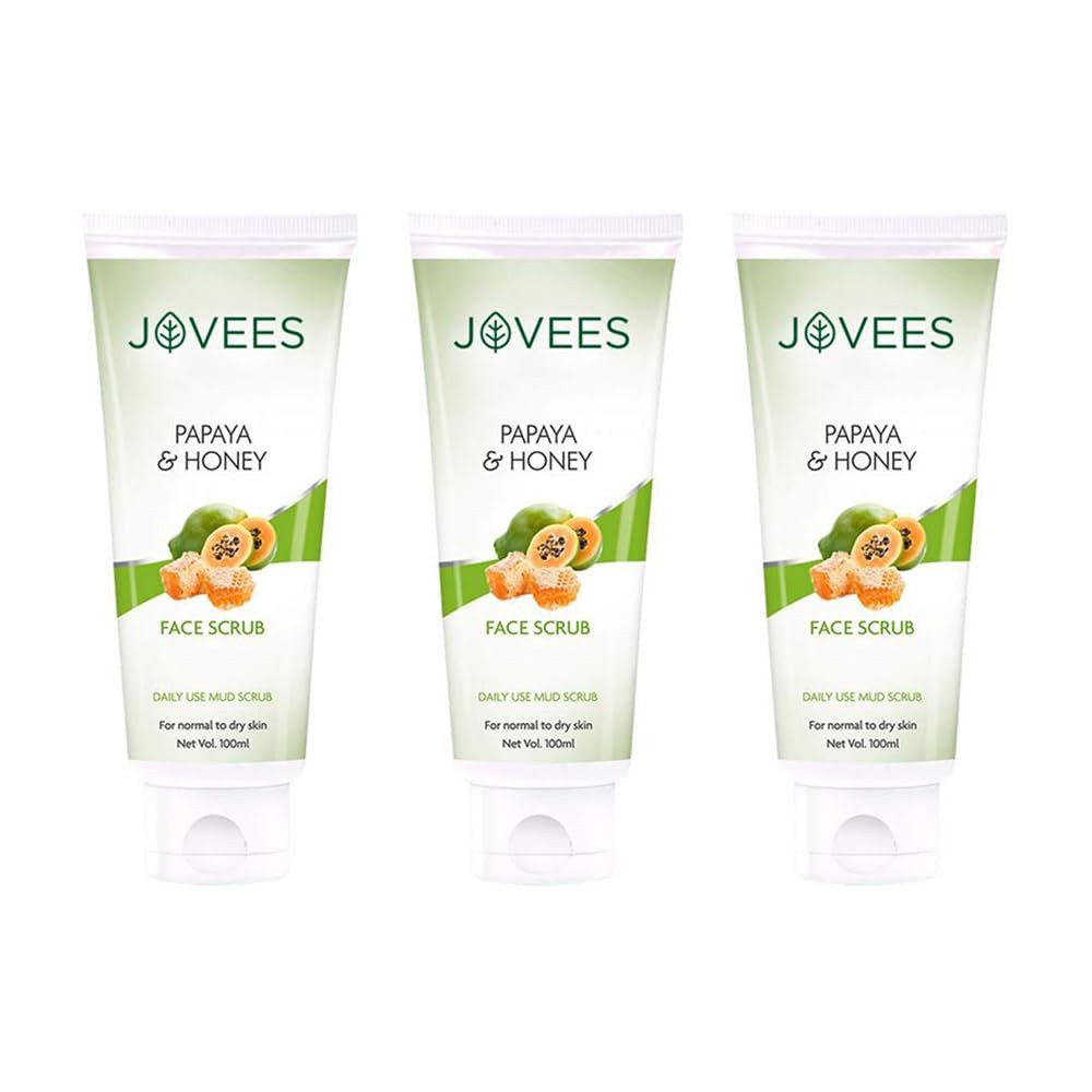 Jovees Gesichtspeeling Herbal Papaya & Honig Gesichtspeeling für Frauen/Männer, 3-tlg., Reinigt die Haut tiefenwirksam