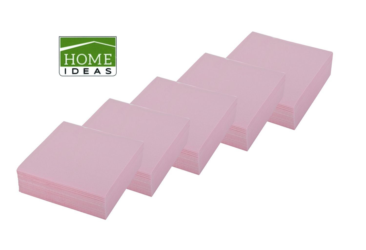 Home Ideas Papierserviette 250 Servietten rosa 33x33cm 3lagig 1/4 Falz Papierserviette Tischdeko