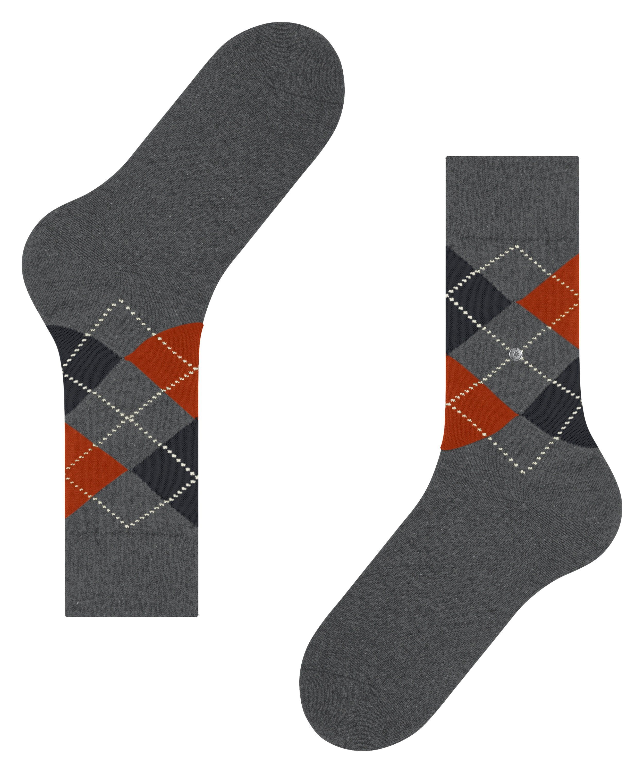 Tweed Socken Burlington (1-Paar) Argyle charcoal new (3971)