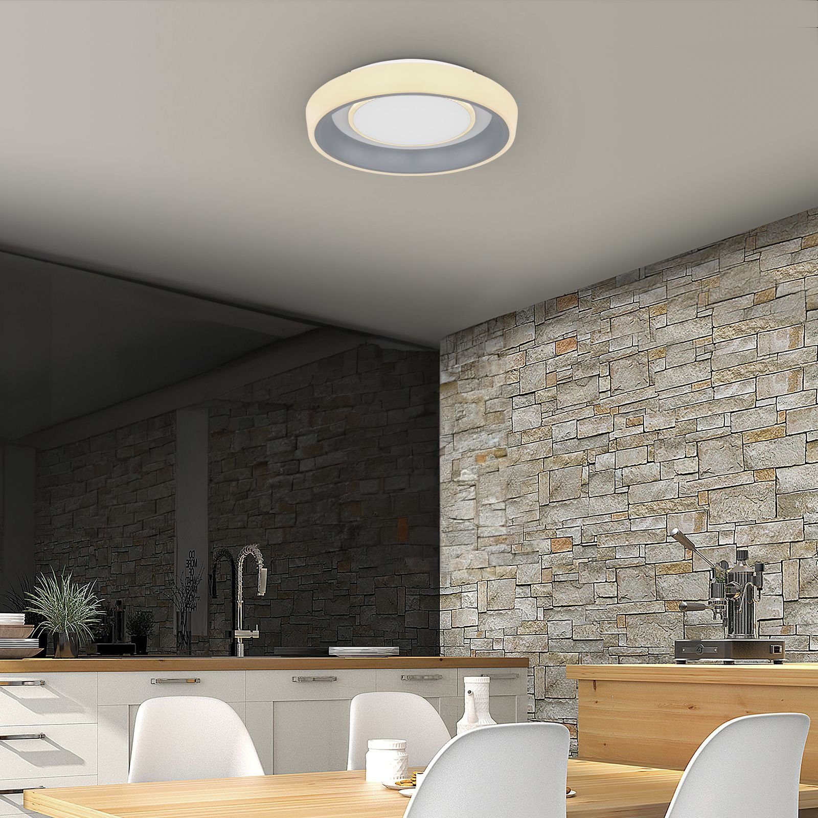 GLOBO Deckenleuchte Wohnzimmer Globo Dimmbar LED Fernbedienung Deckenleuchte Deckenlampe