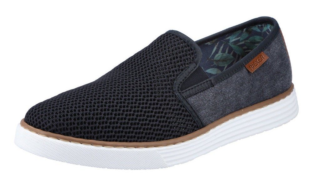 Rieker Slip-On Sneaker mit gemustertem Innenfutter blau | 