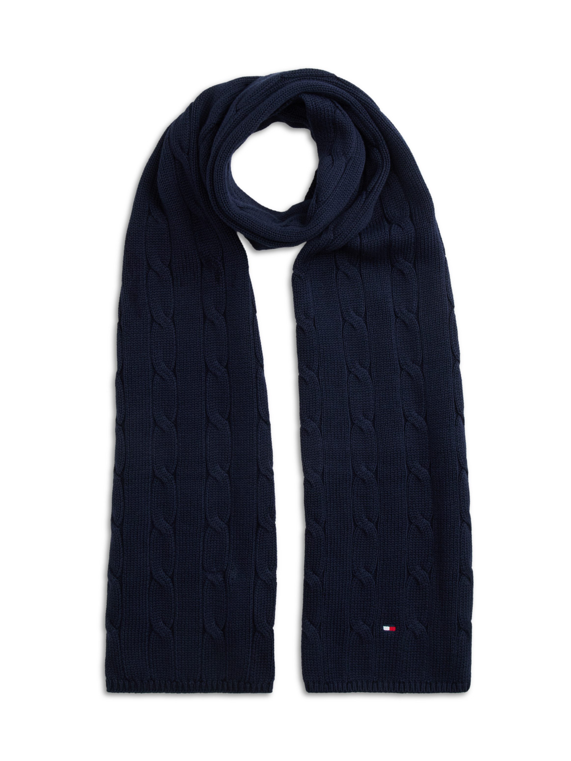 Tommy Hilfiger Strickschal ESSENTIAL CABLE SCARF, Regular fit mit Zopfstrickmuster